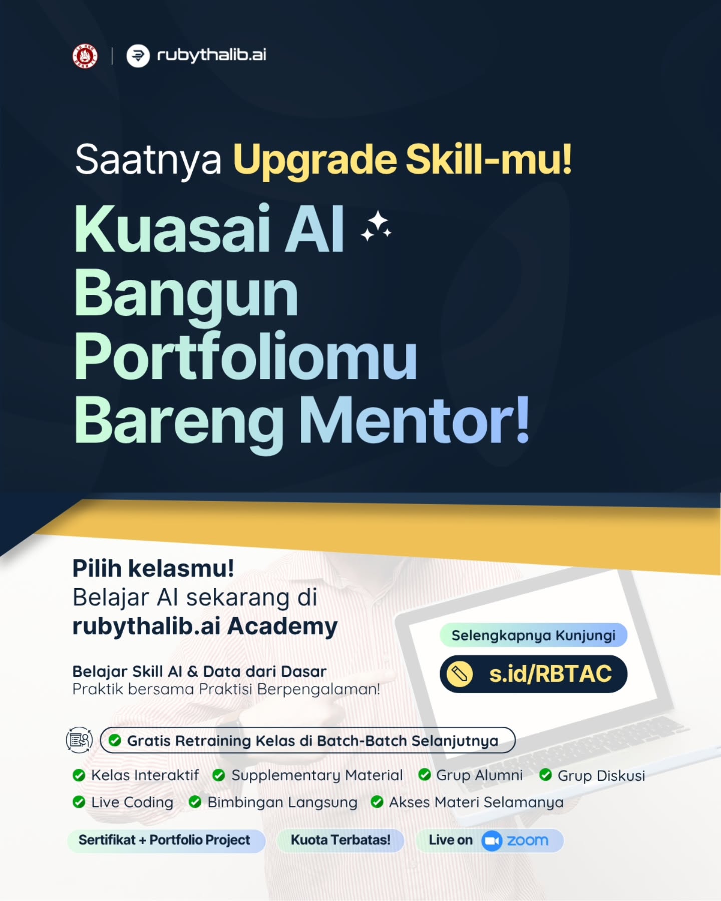 rubythalib.ai Facebook ad: Masih belajar AI tanpa arah?