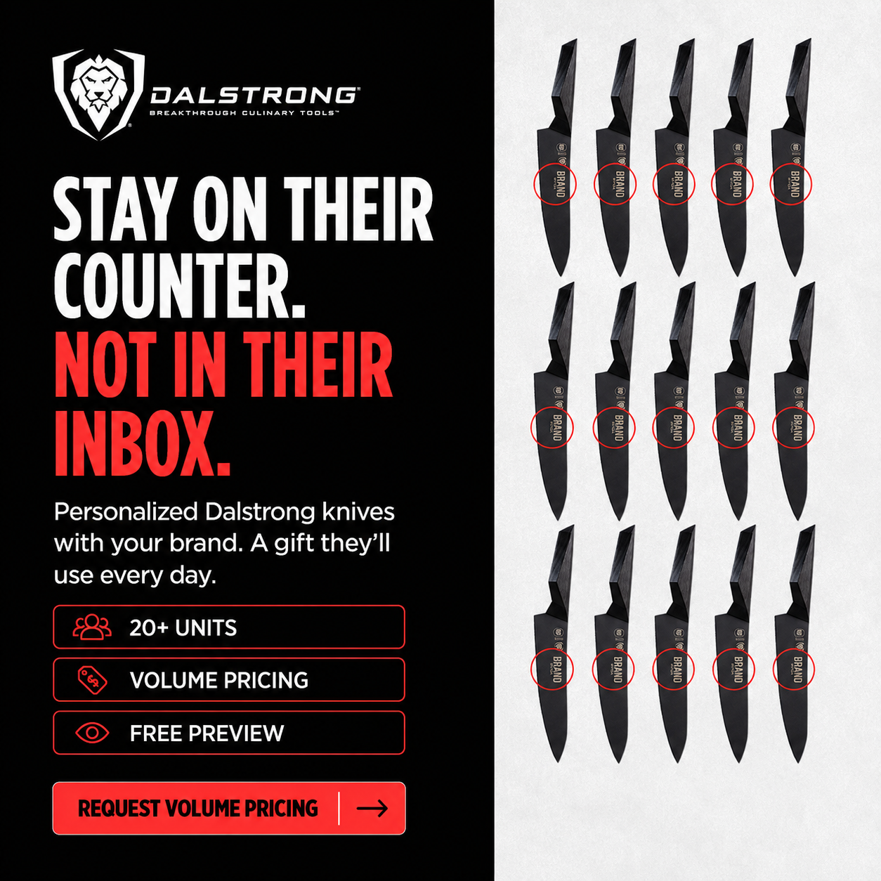Dalstrong Facebook ad: Give It A Personal Touch