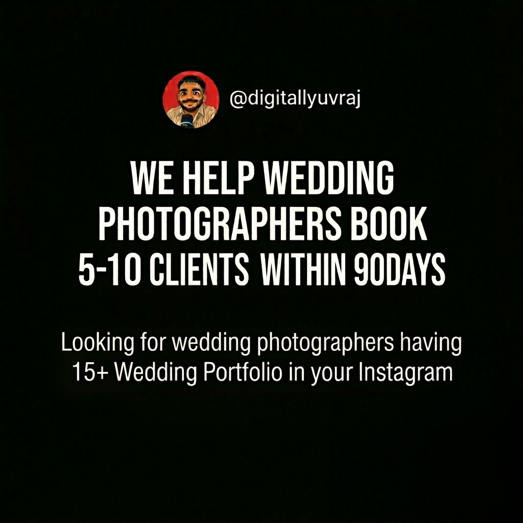 Digitallyuvraj Facebook ad: Get 5-10 Wedding Clients in 90 Days