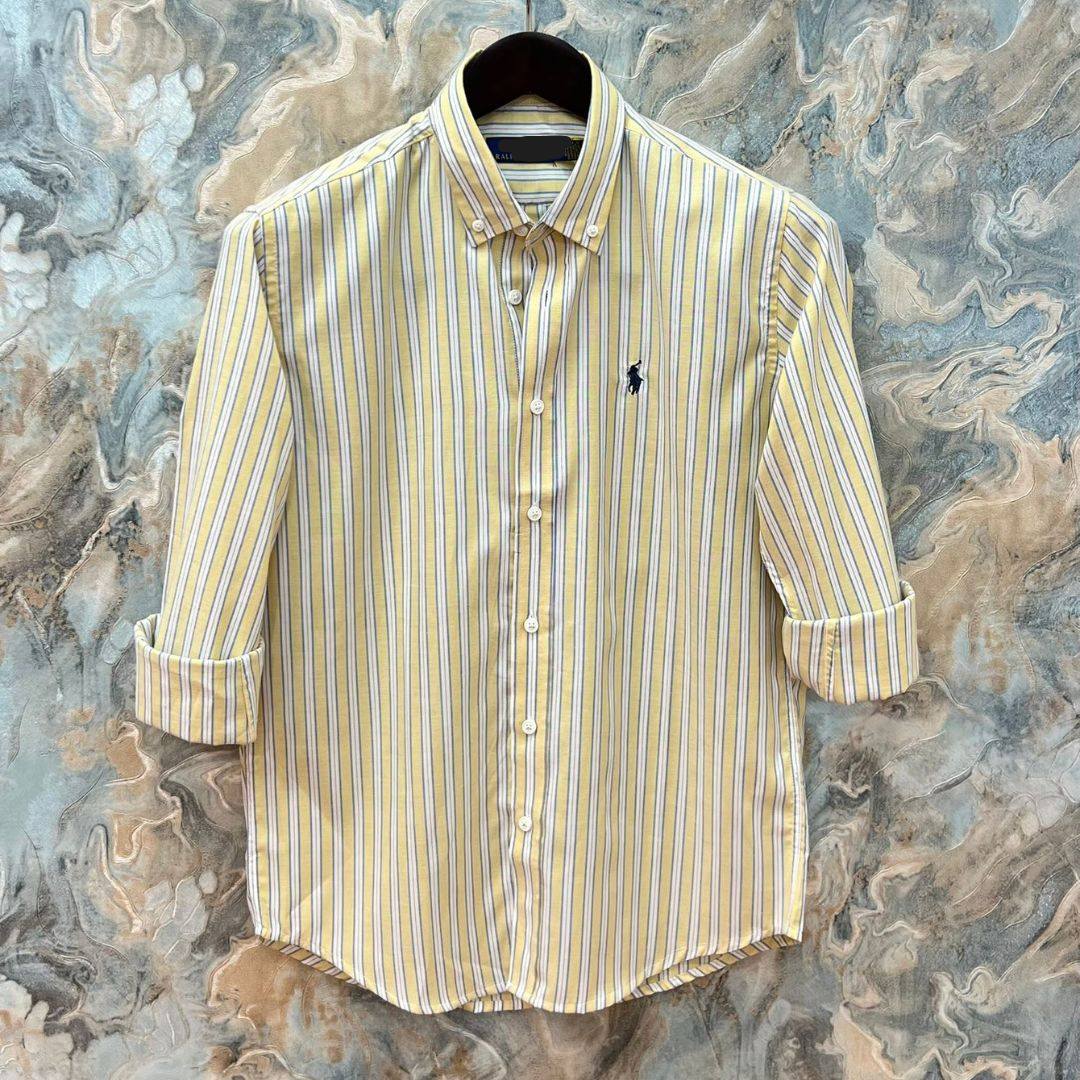 White Tailor Facebook ad: Pastel Yellow Stripe full sleeve premium cotton shirt for…