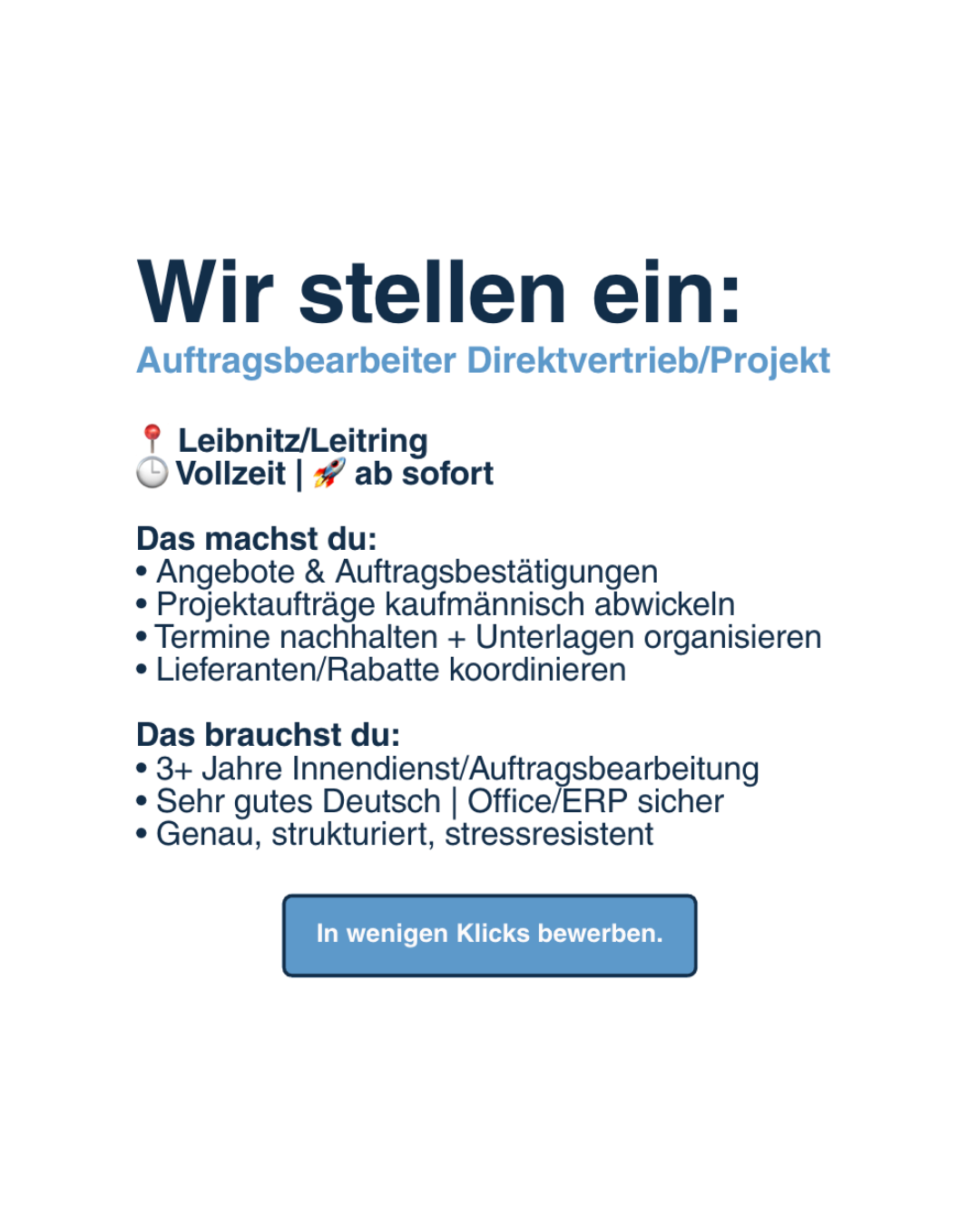 Schmidtvision - Fenster mit Weitblick Facebook ad: Projekt-Innendienst in Leibnitz, wir suchen dich