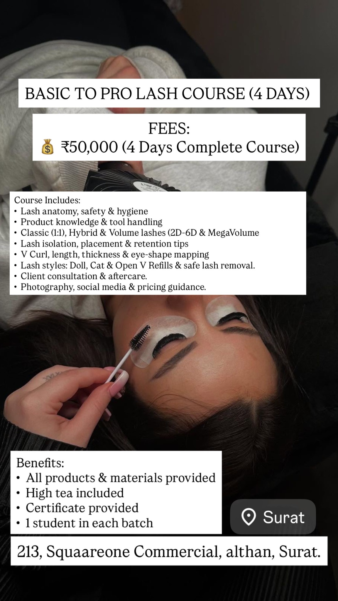 The Nail Spot Facebook ad: Become a Lash Pro in 4 Days!