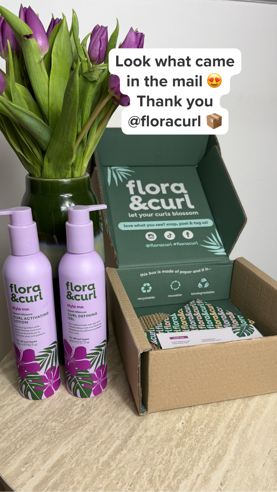Flora & Curl Haircare Facebook ad