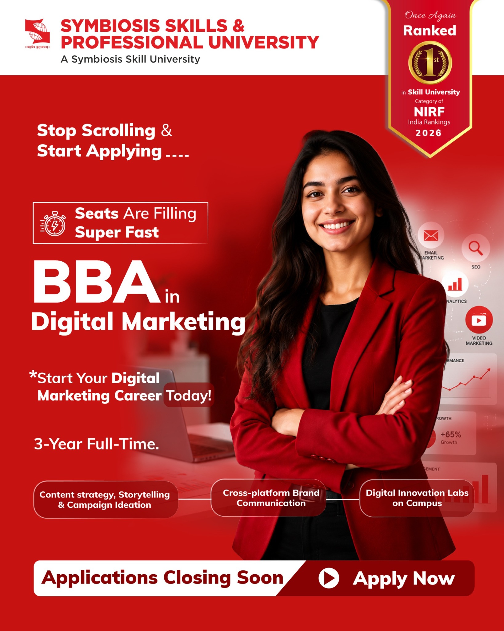 Symbiosis Skills and Professional University Facebook ad: Future-Proof Your Marketing Career