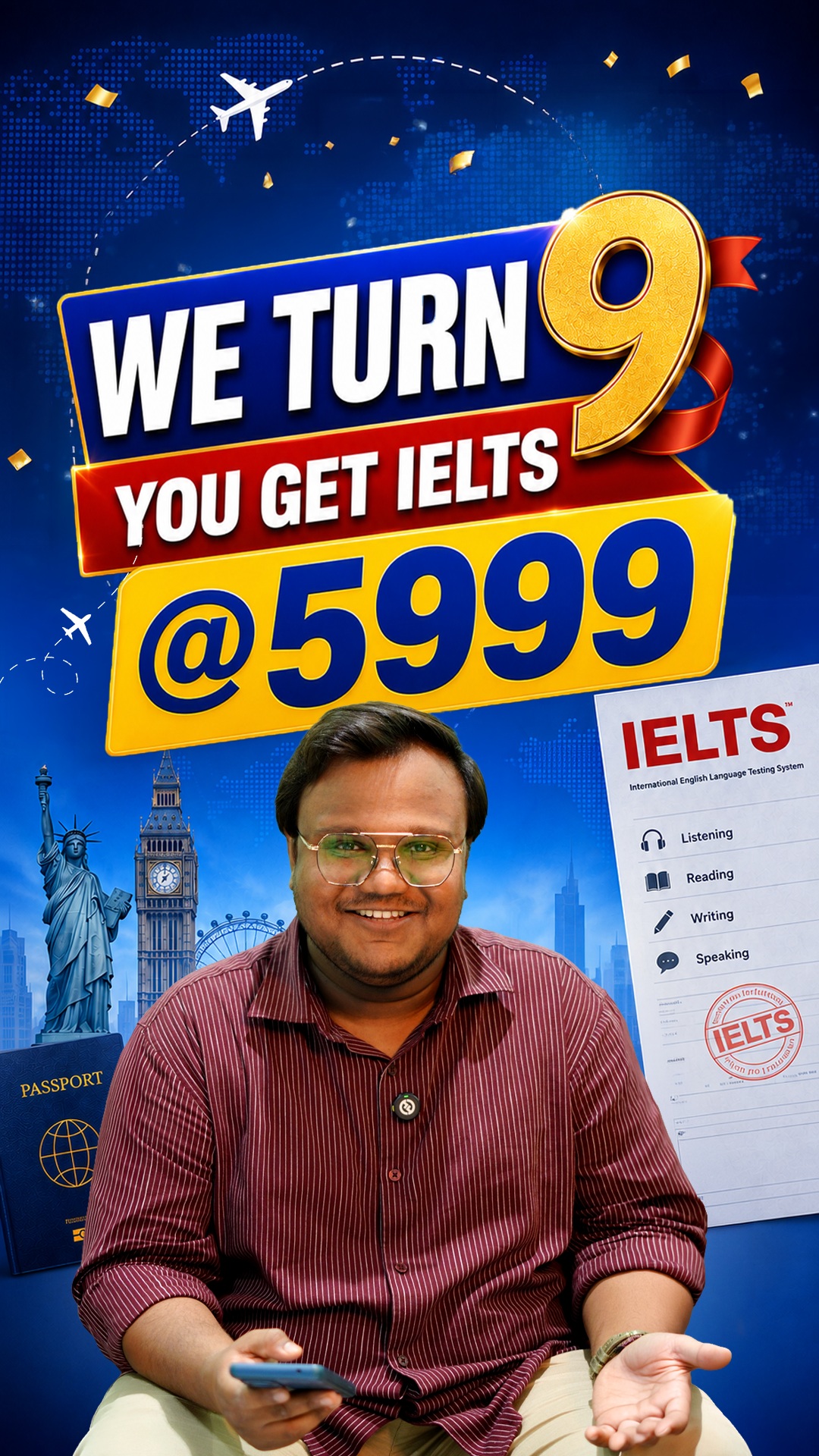 dynamic_education_consultants Facebook ad: Plot twist: The ₹5,999 IELTS coaching offer is…