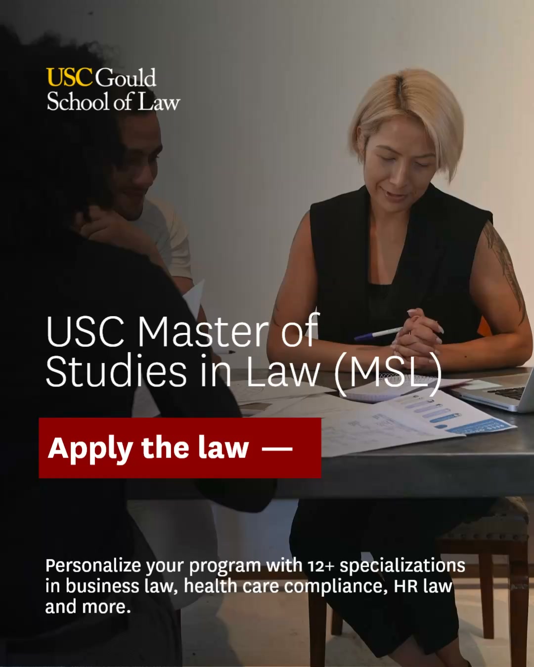 USC Gould School of Law Facebook ad: USC Gould Online MSL