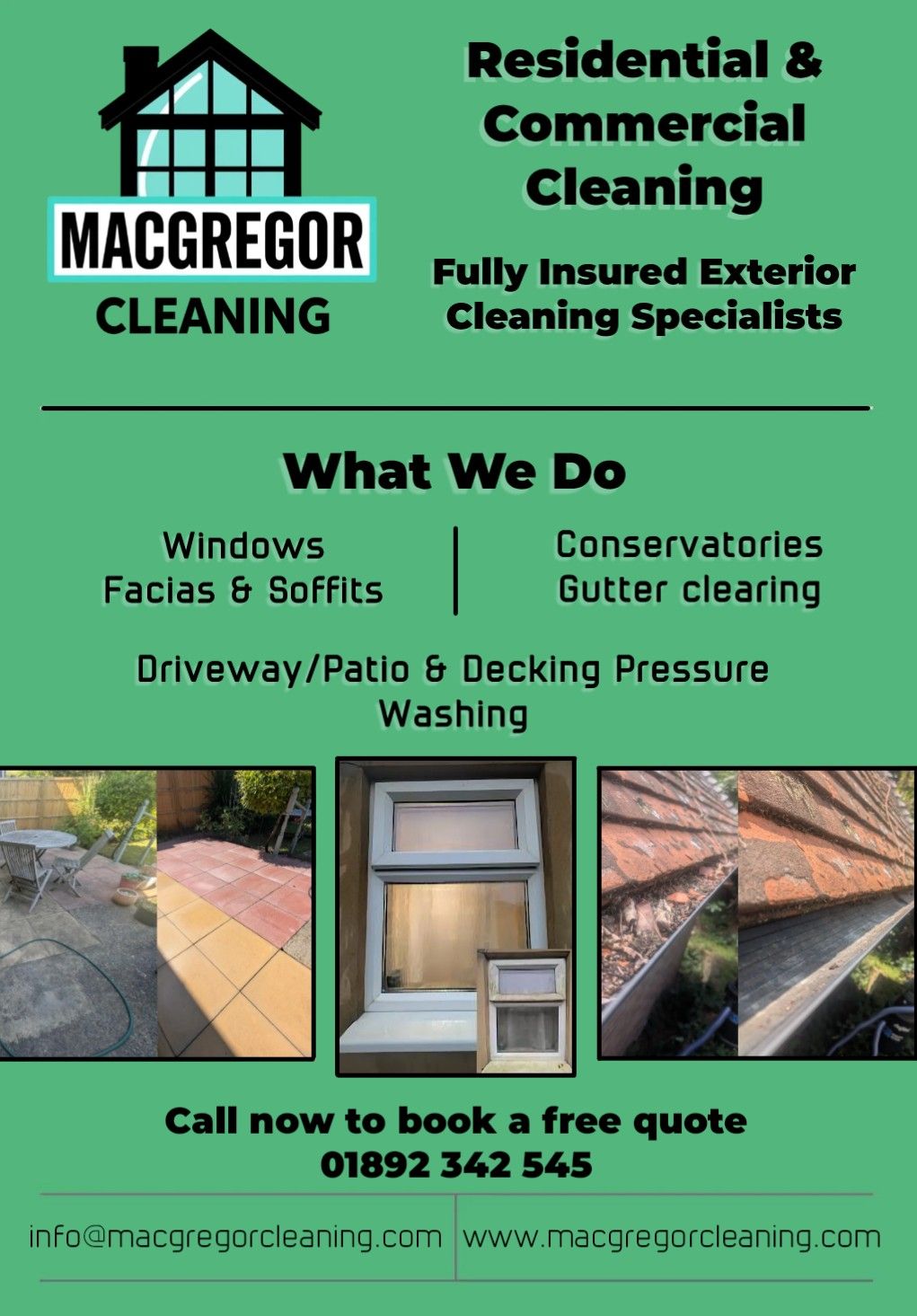 MacGregor Cleaning Facebook ad: I currently have availability for all exterior cleaning.