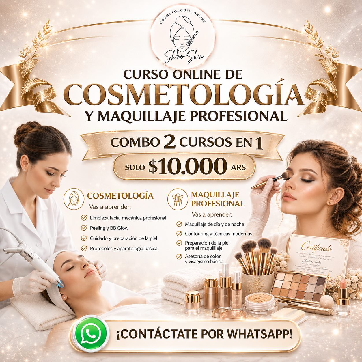 Shine Skin Cosmetología online Facebook ad