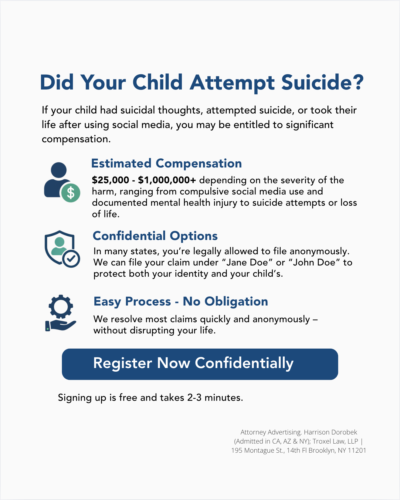 Parents Compensation Claims Facebook ad
