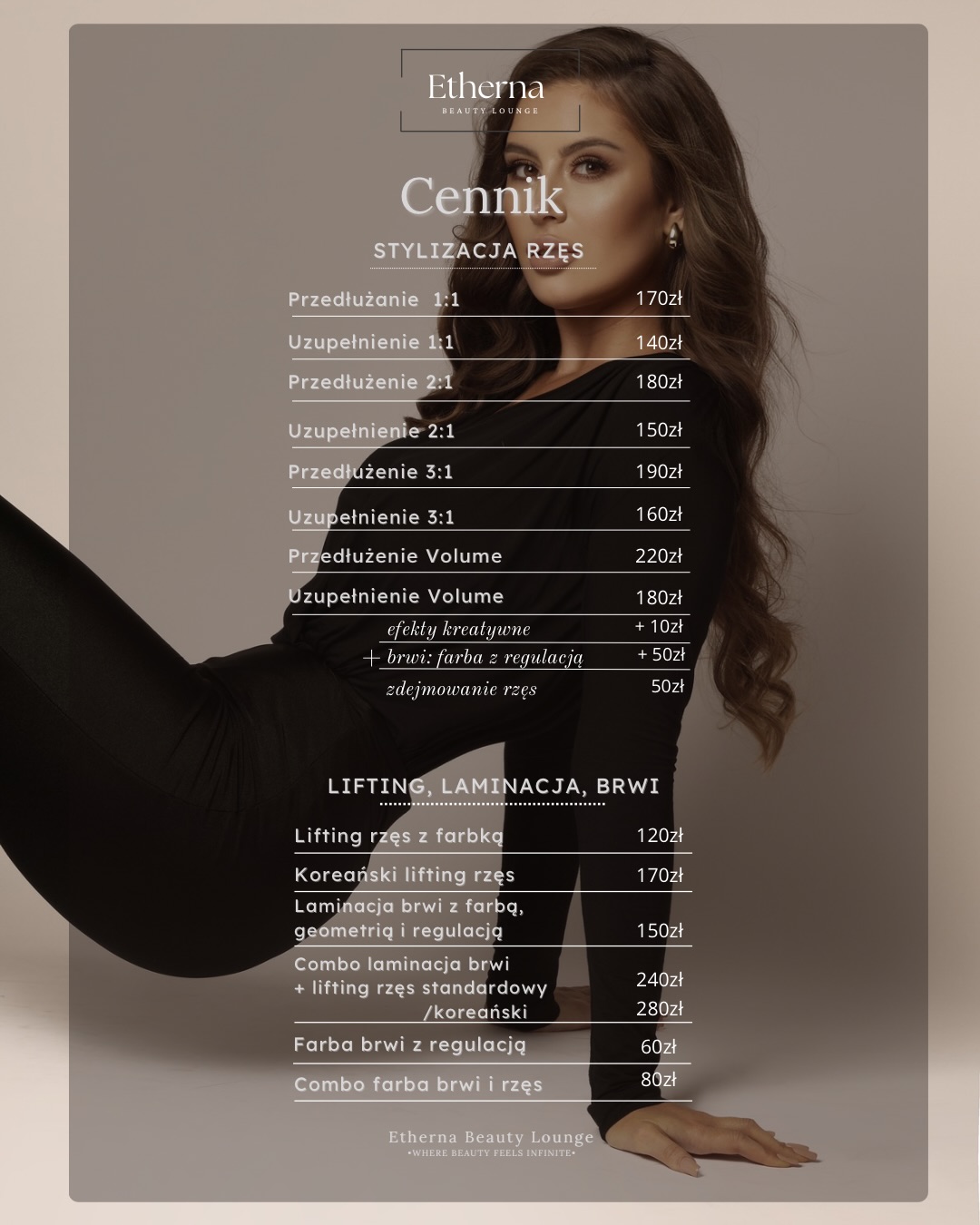 Etherna Beauty Lounge Lubsko Facebook ad: Przedstawiamy naszą aktualną ofertę