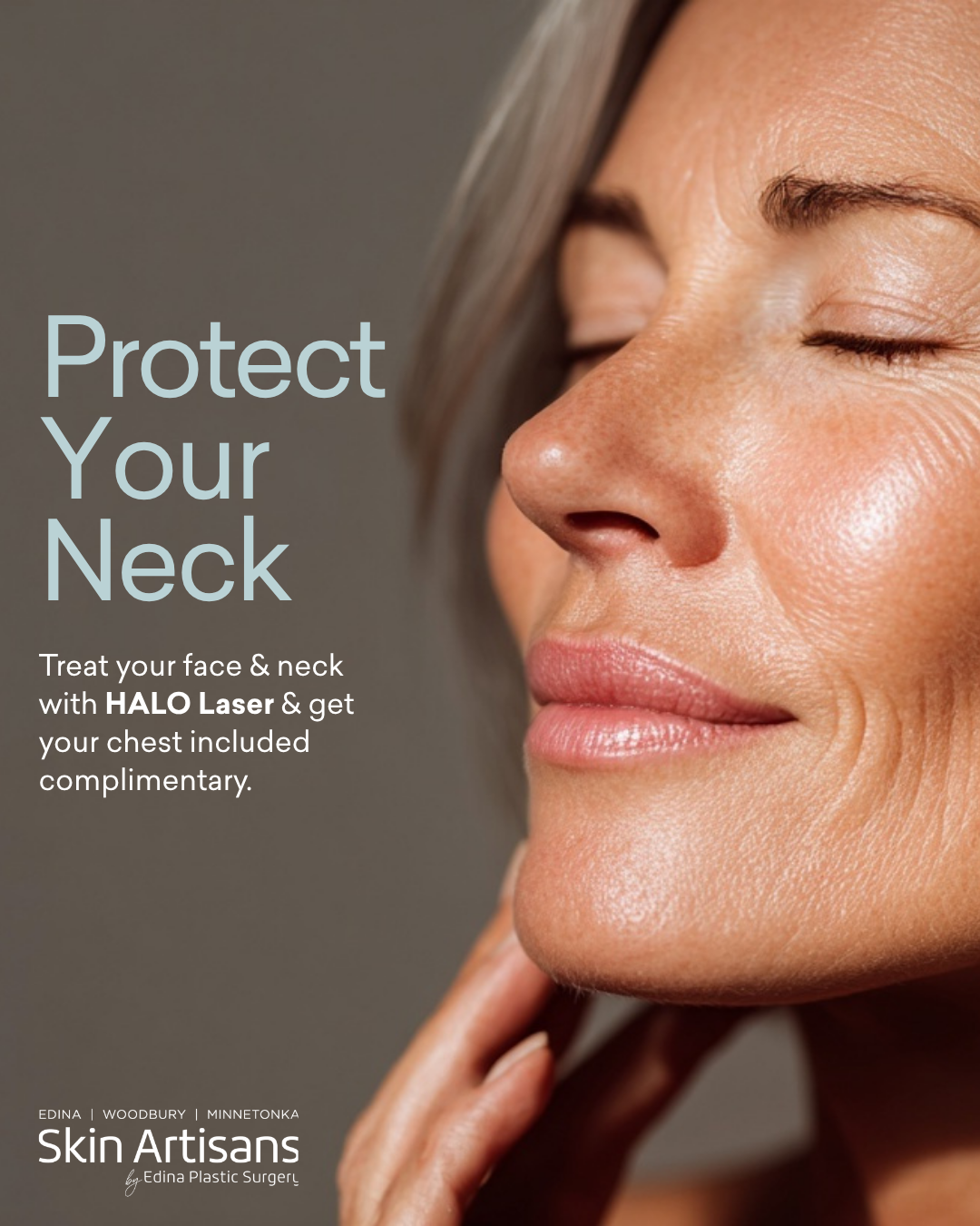 Skin Artisans at Edina Plastic Surgery Facebook ad: Complimentary Chest Treatment with HALO