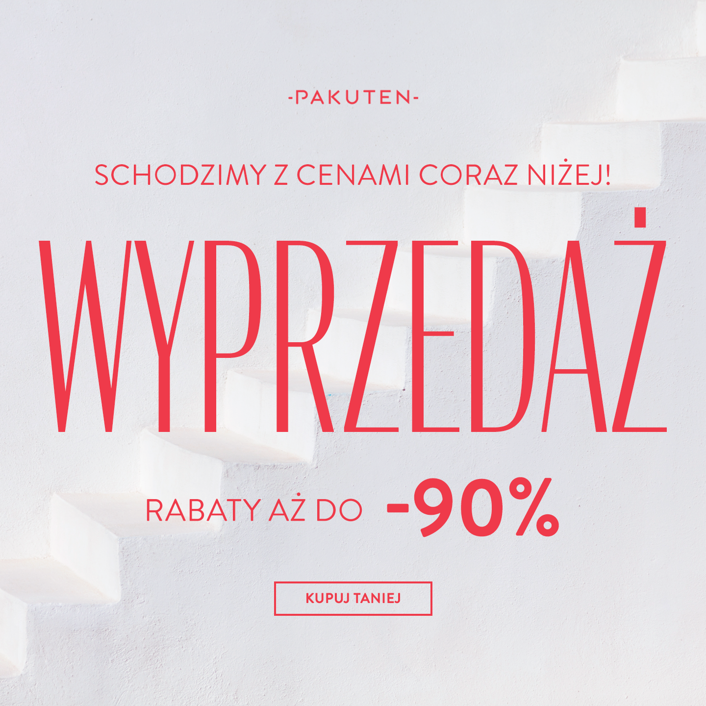 Pakuten Facebook ad: WYPRZEDAŻ aż do -90%!