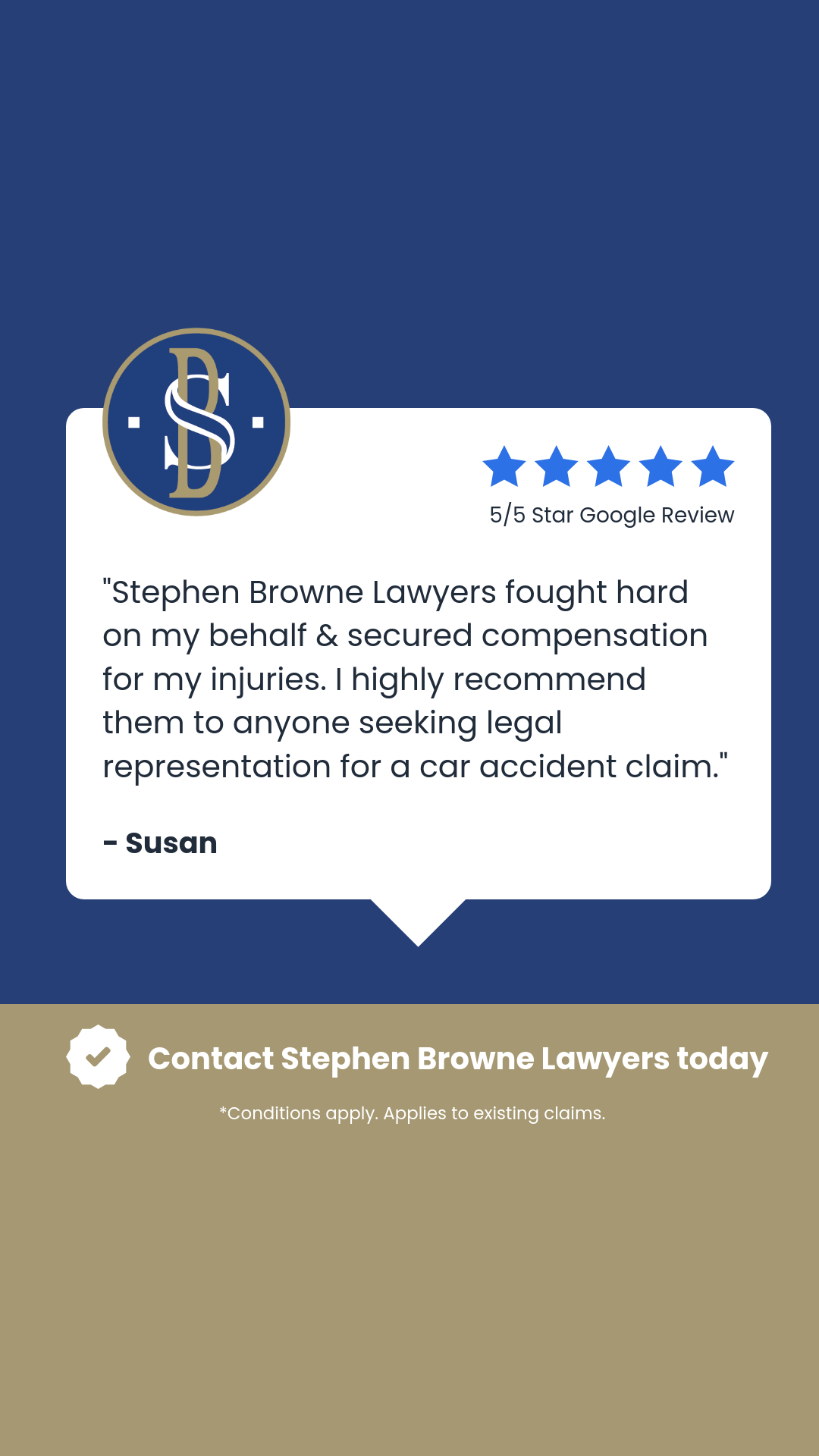 Stephen Browne Lawyers Facebook ad from May 13, 2025