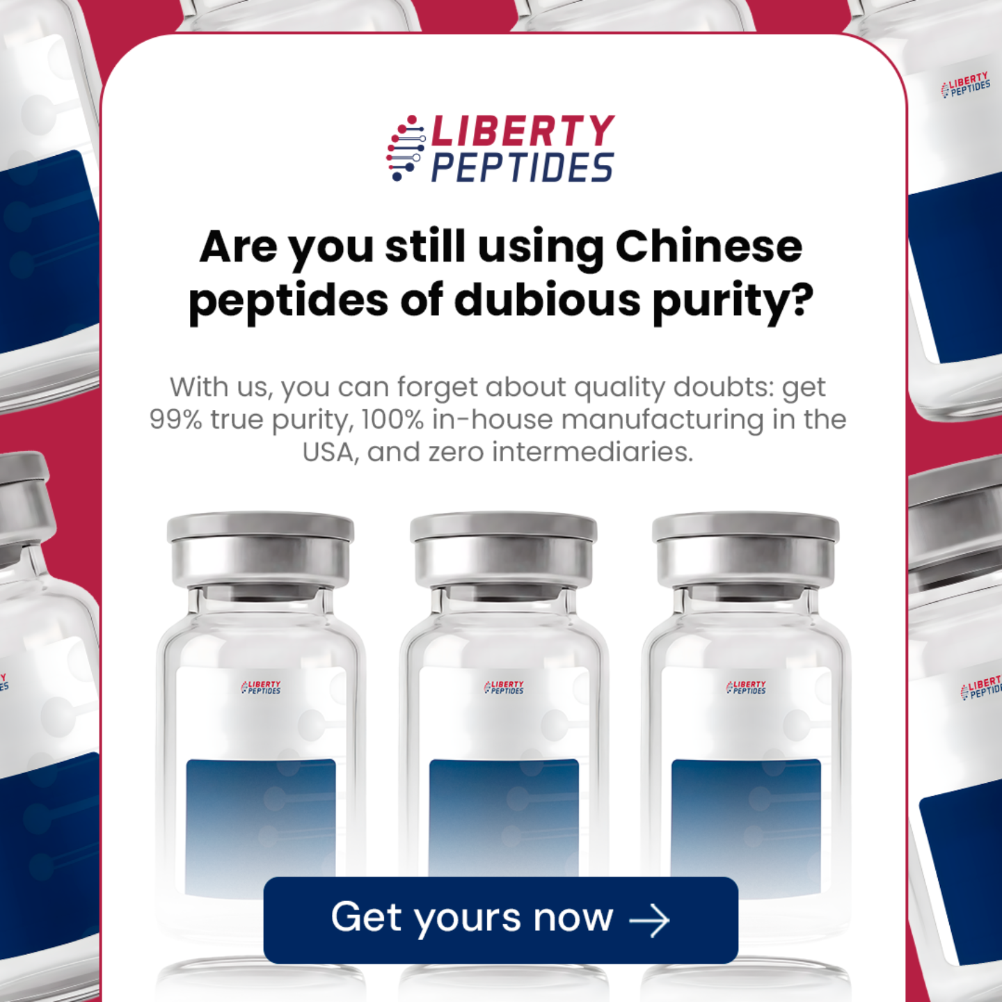 Liberty Research Group Facebook ad: Zero Intermediaries. Full Traceability.
