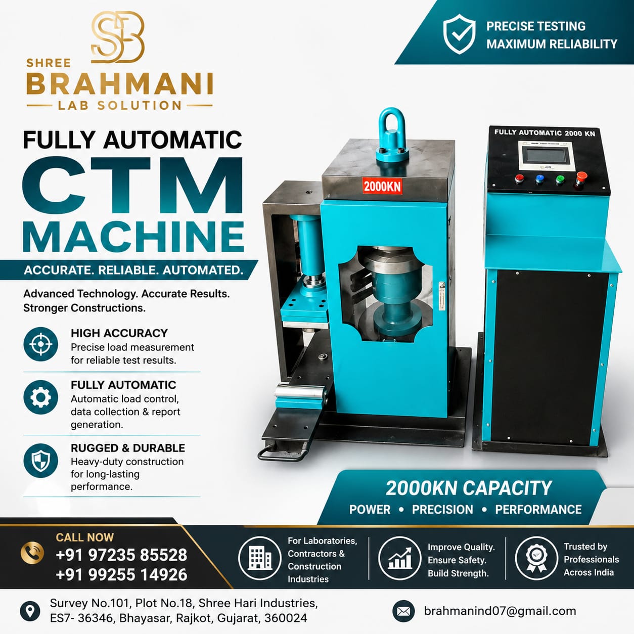 Shree Brahmani Equipments Facebook ad: Looking for reliable construction lab equipment and testing…