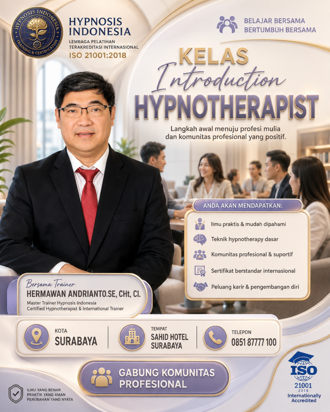Mind Tech Facebook ad: Belajar Hypnotherapy dari Nol Hingga Bisa Praktik