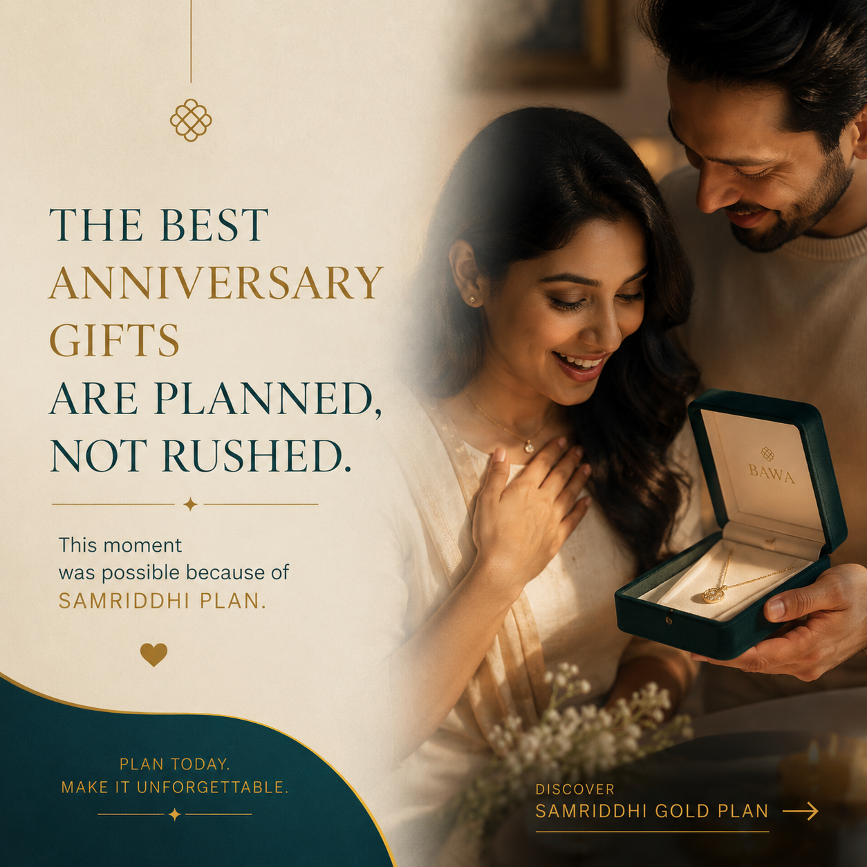 Bawa Jewellers Facebook ad: Invest in Gold and Plan your Wedding Goals
