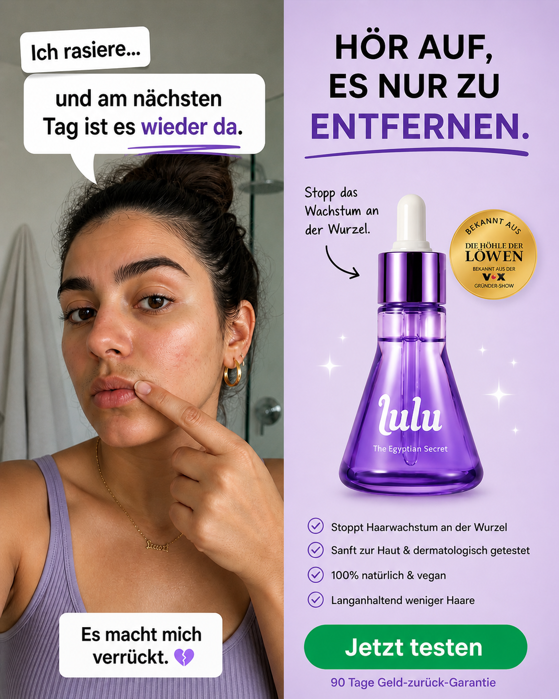Lulu Facebook ad: Jetzt LULU Stop testen