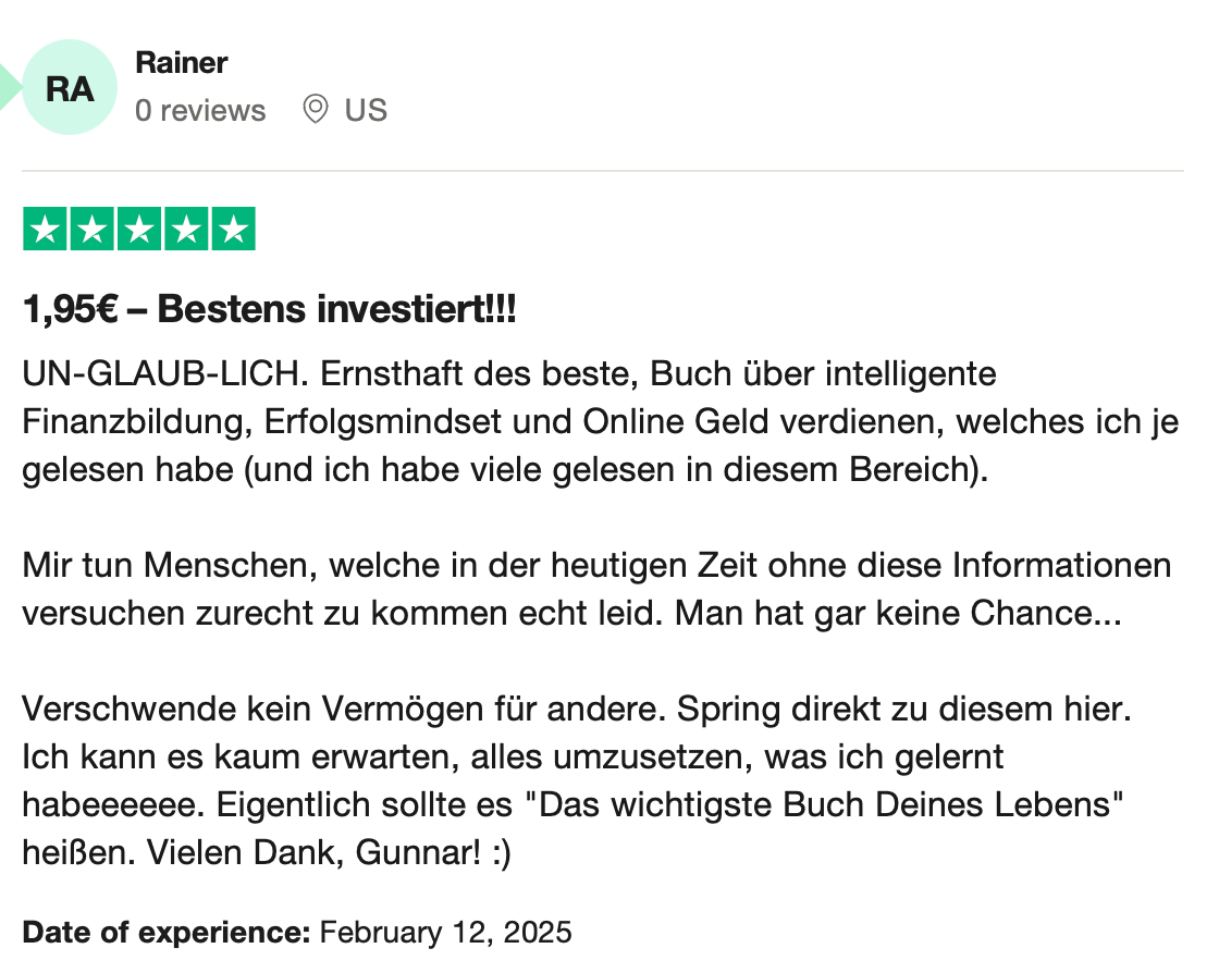 Einkommensathleten Facebook ad: Geniales Buch über Vermögensaufbau gratis