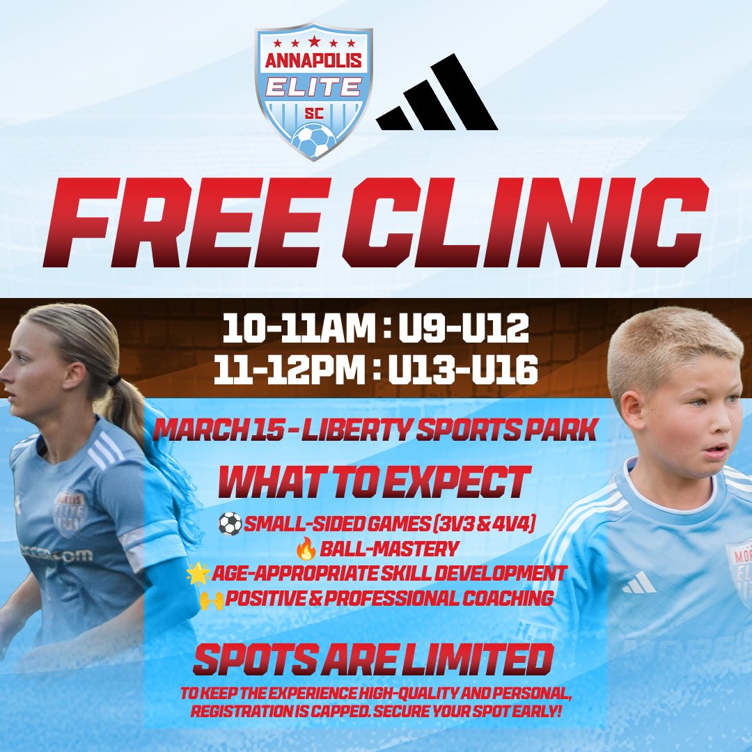 Annapolis Elite Soccer Club Facebook ad: Come experience Annapolis Elite.