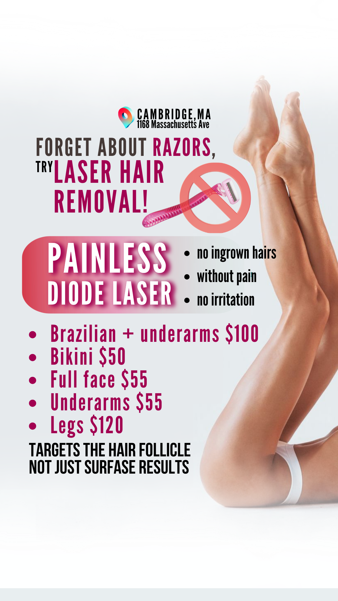 Suleymanova TurkanA Facebook ad: Boston ladies! Tired of after shaving skin irritation…
