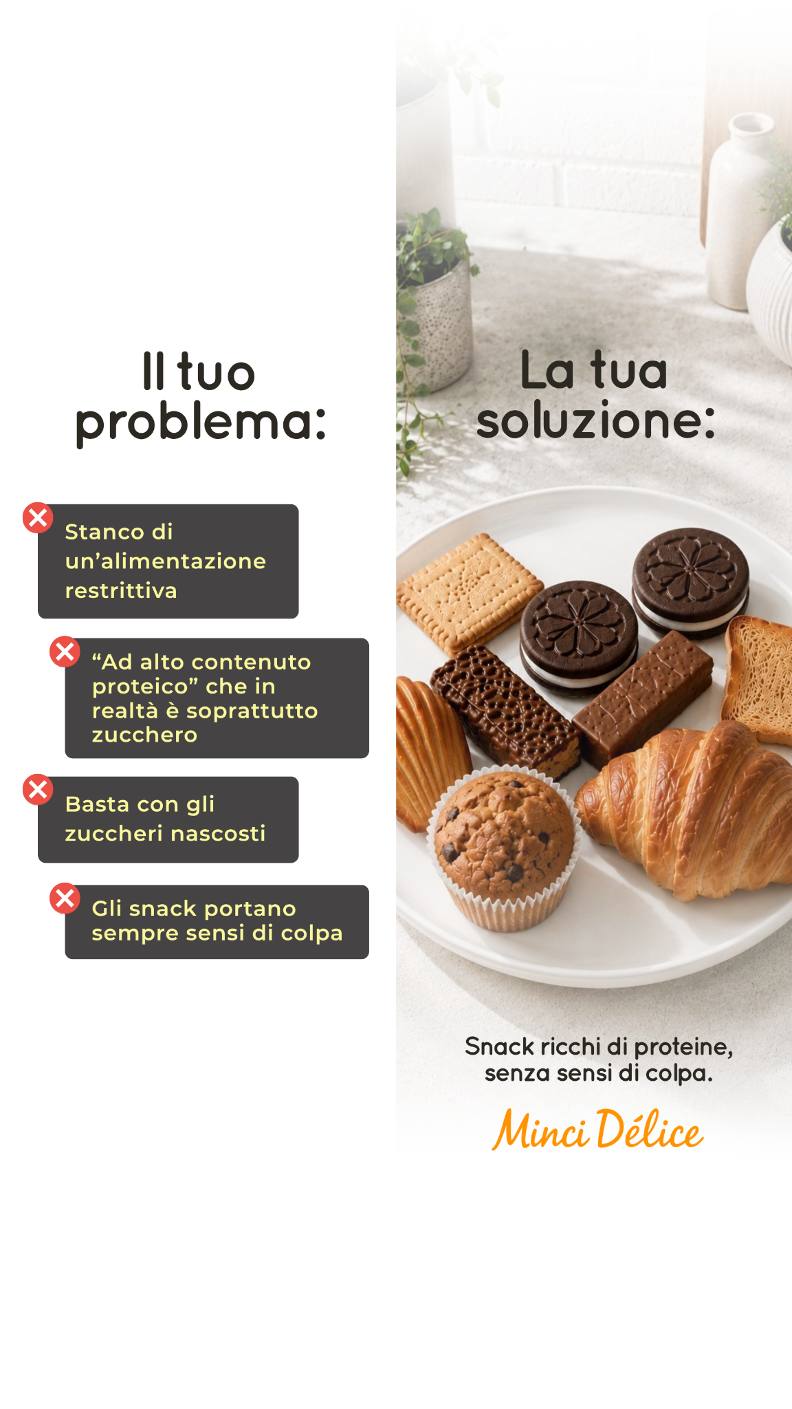 MinciDélice Italia Facebook ad: Più Proteine. Zero Sensi di Colpa.
