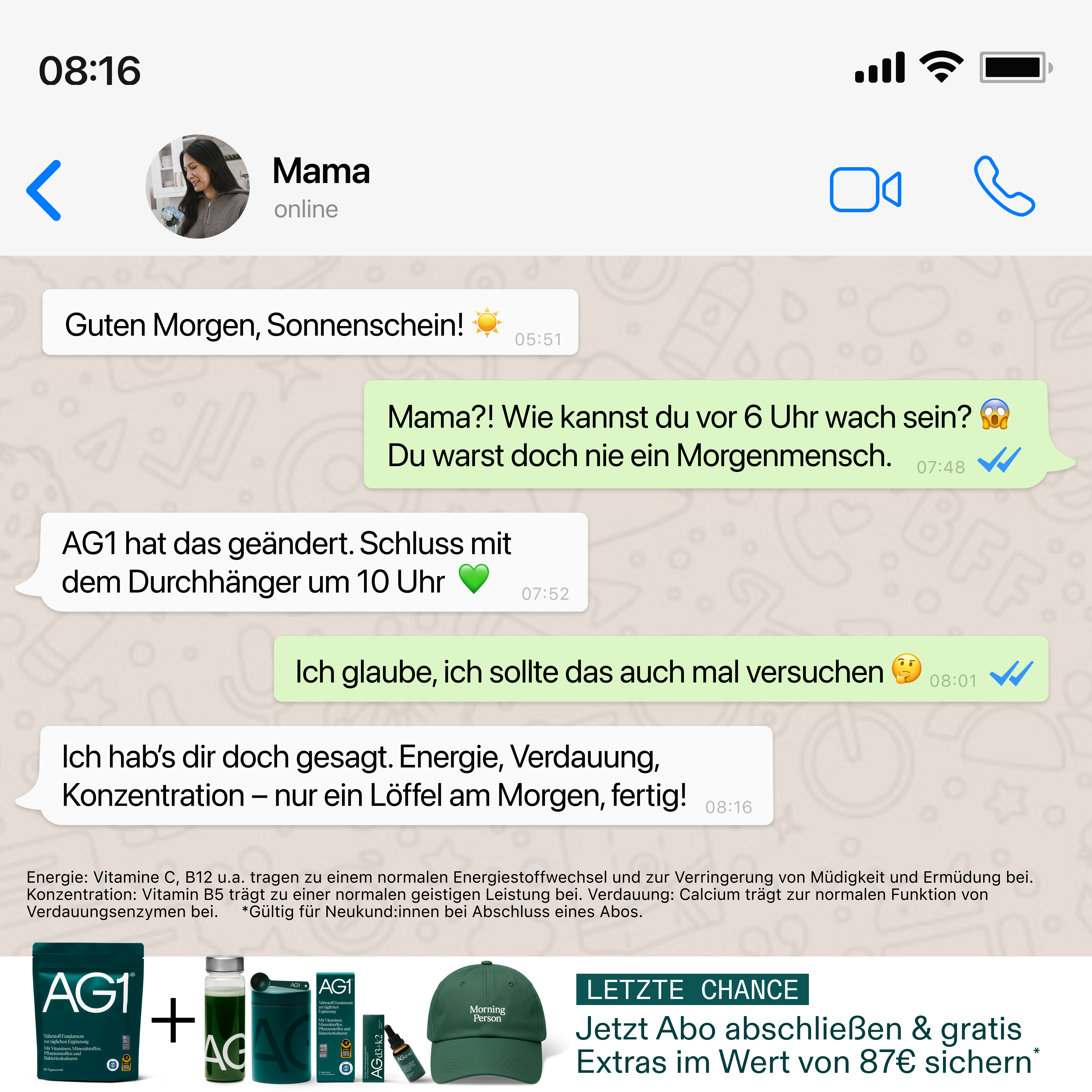 AG1 Deutschland Facebook ad
