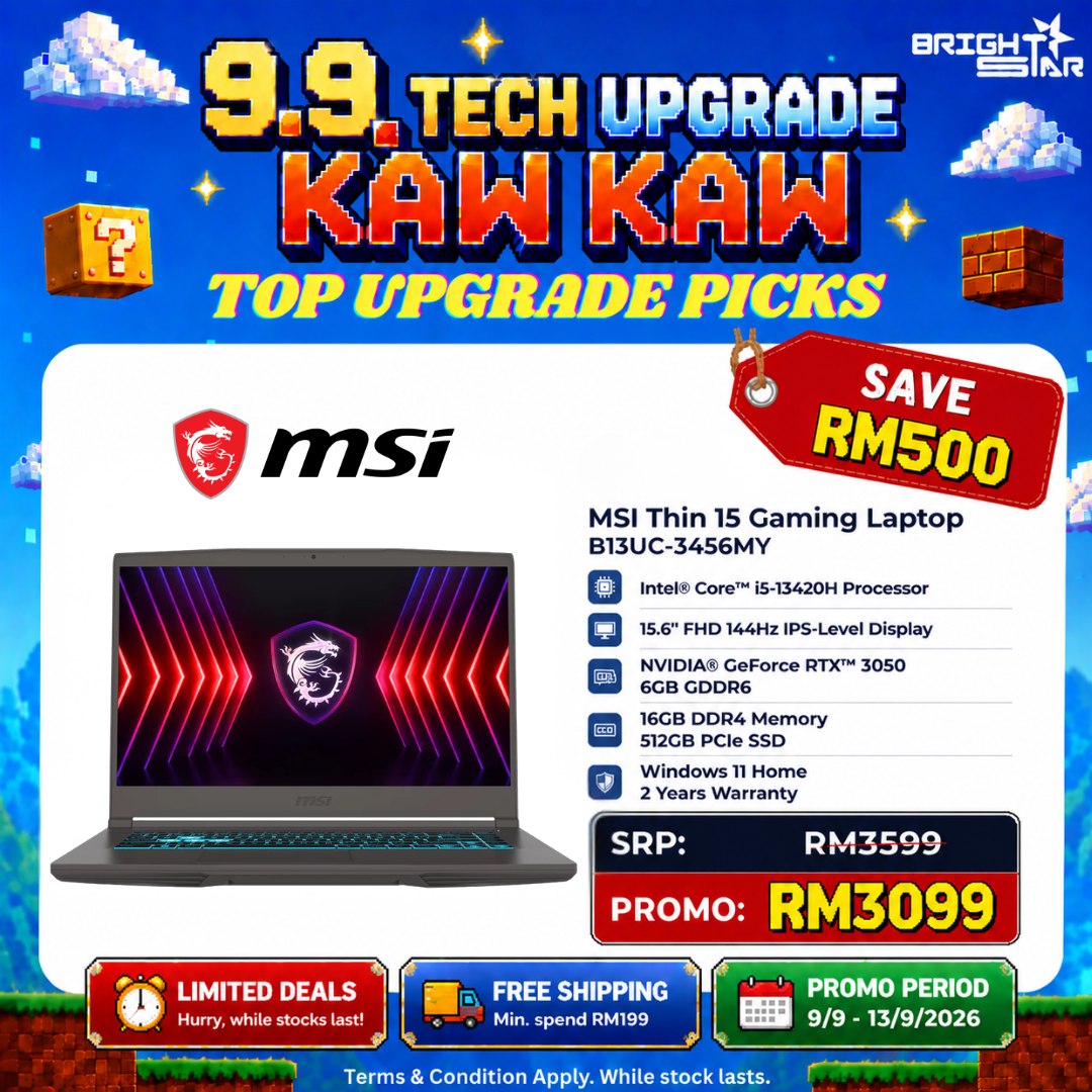 Brightstar Computer Facebook ad: 9.9 TECH UPGRADE KAW KAW IS HERE!