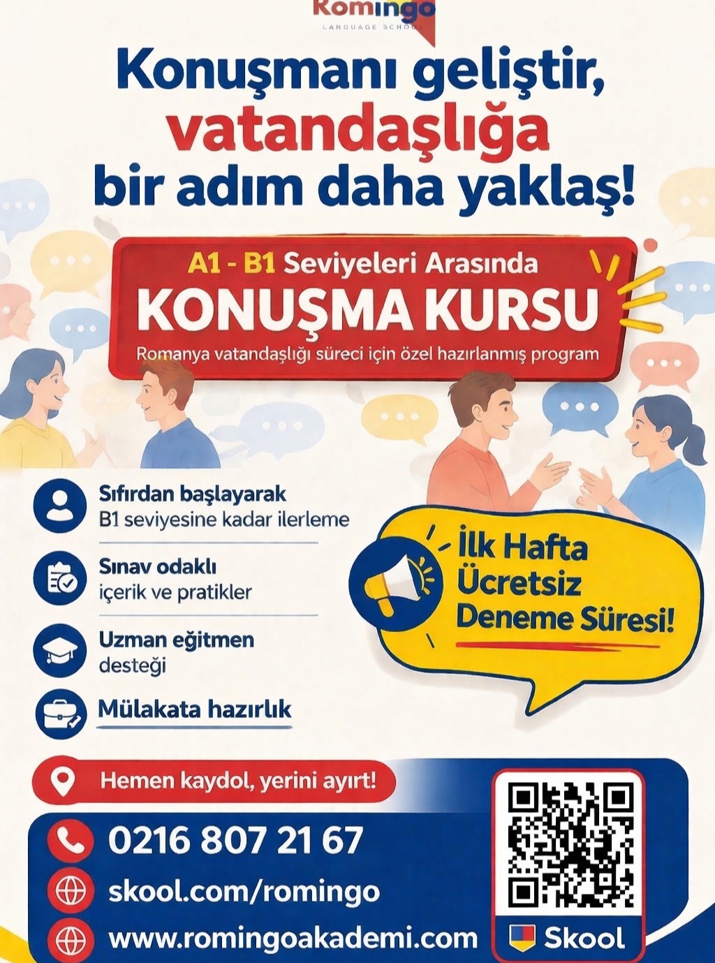 Romingo Academy ile Romence Facebook ad: Konuşmanı geliştir, vatandaşlık yolunda bir adım daha…