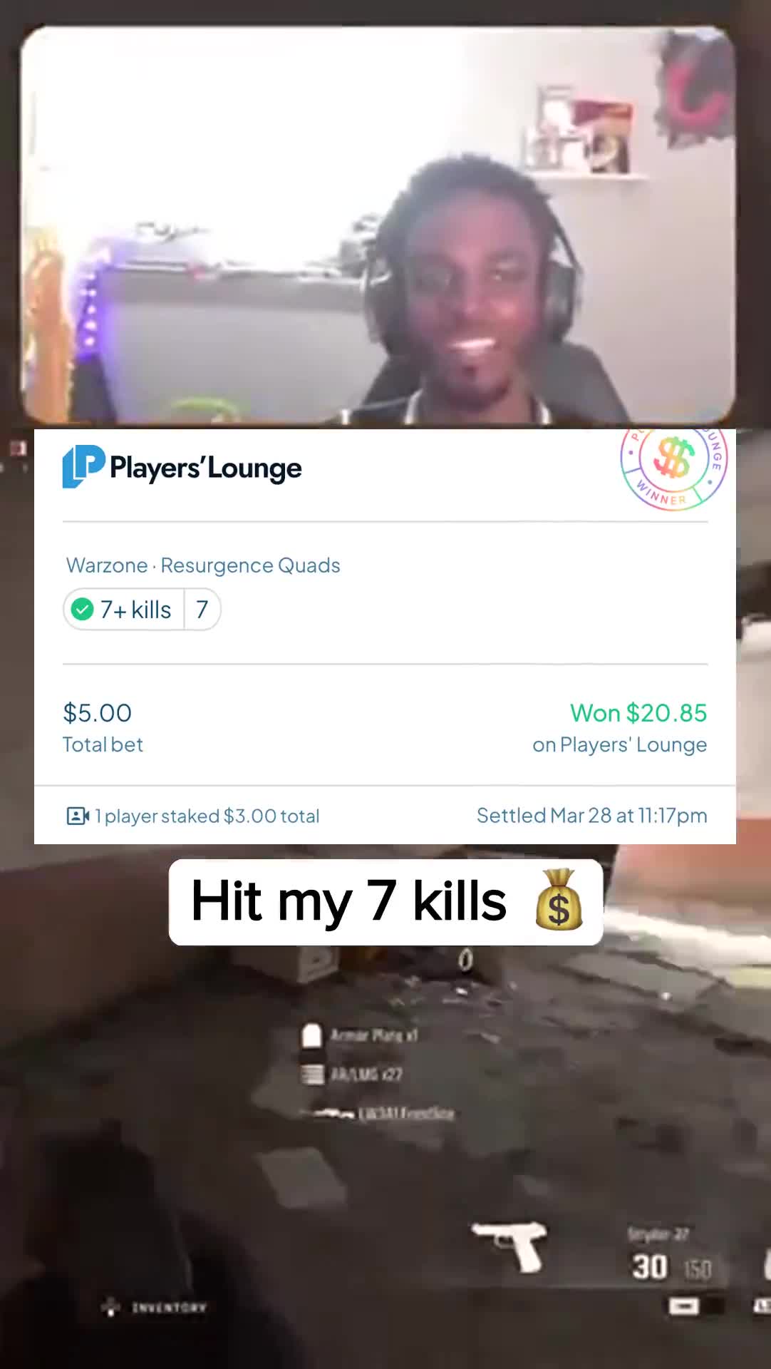 Players' Lounge Facebook ad: 50% Deposit Match Up To $1,000
