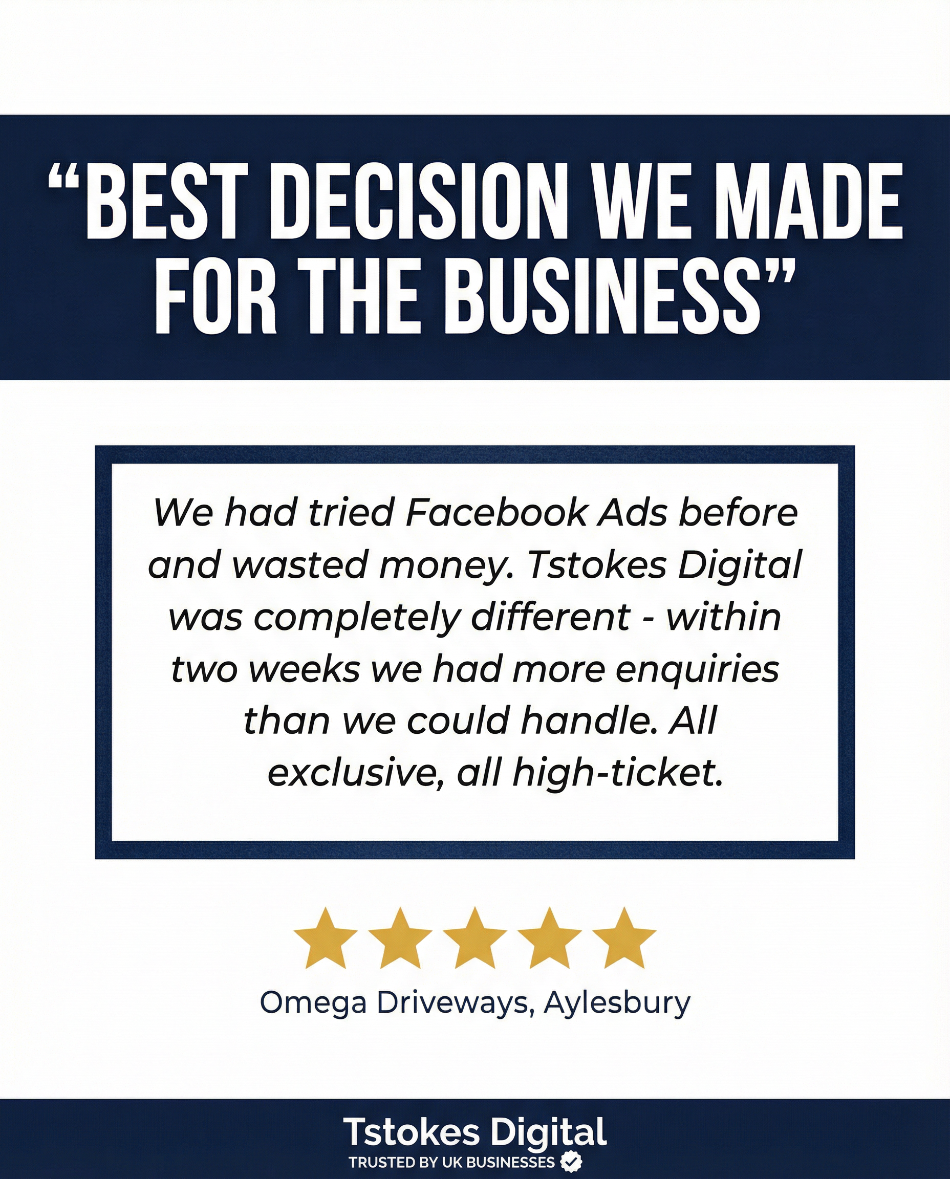 Tstokes Digital Facebook ad: Best Decision We Made for the Business