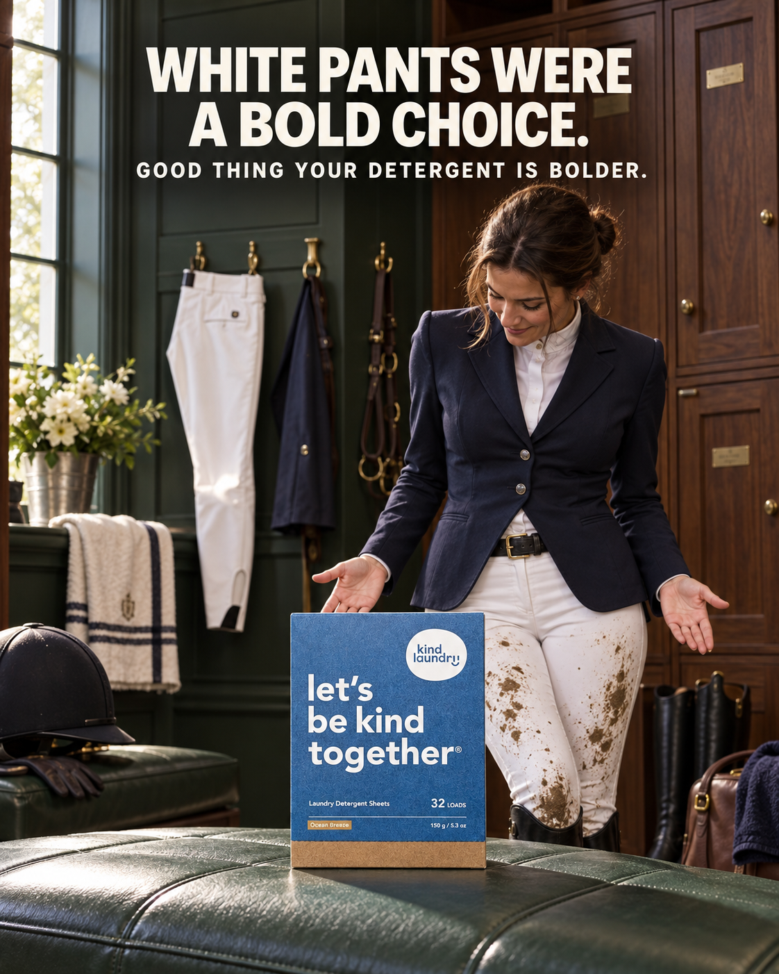 Kind Laundry Facebook ad: Seven Stain-Fighting Enzymes, Including Pectinase for Soil…