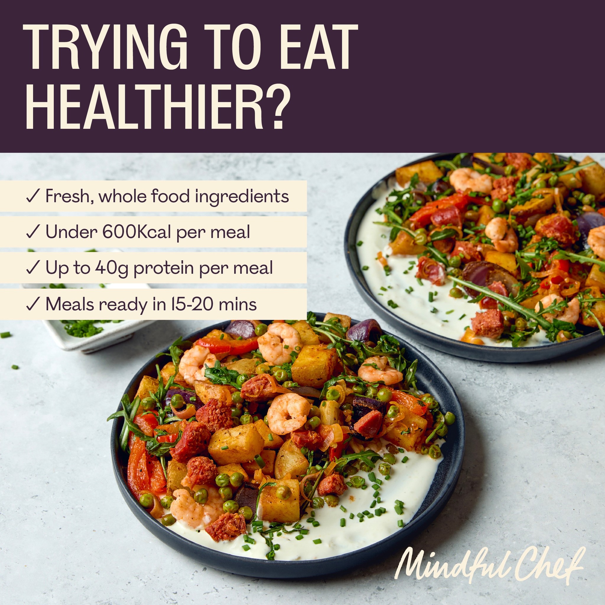 Mindful Chef Facebook ad: 30% Off Your First 4 Boxes