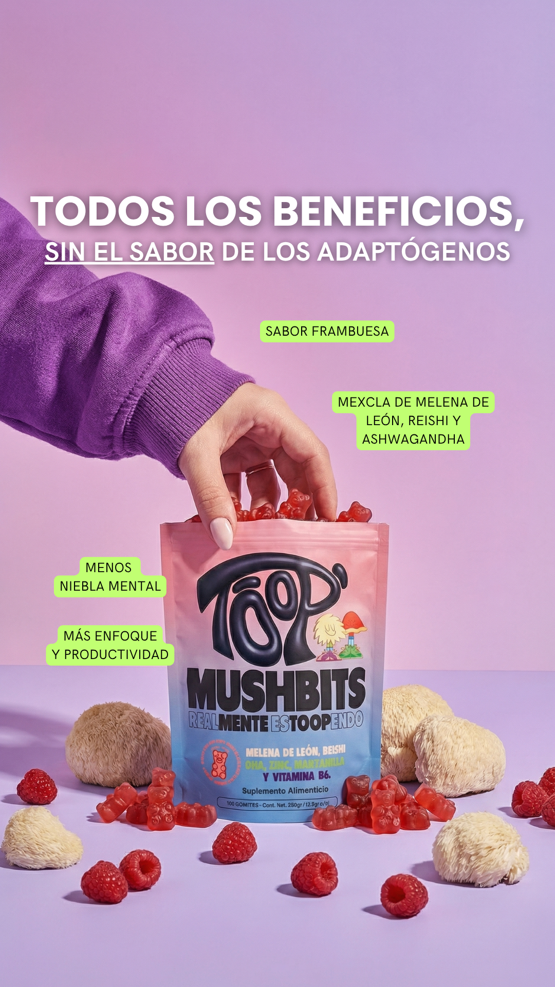 Mushbits Facebook ad: No era flojera, era estrés mental