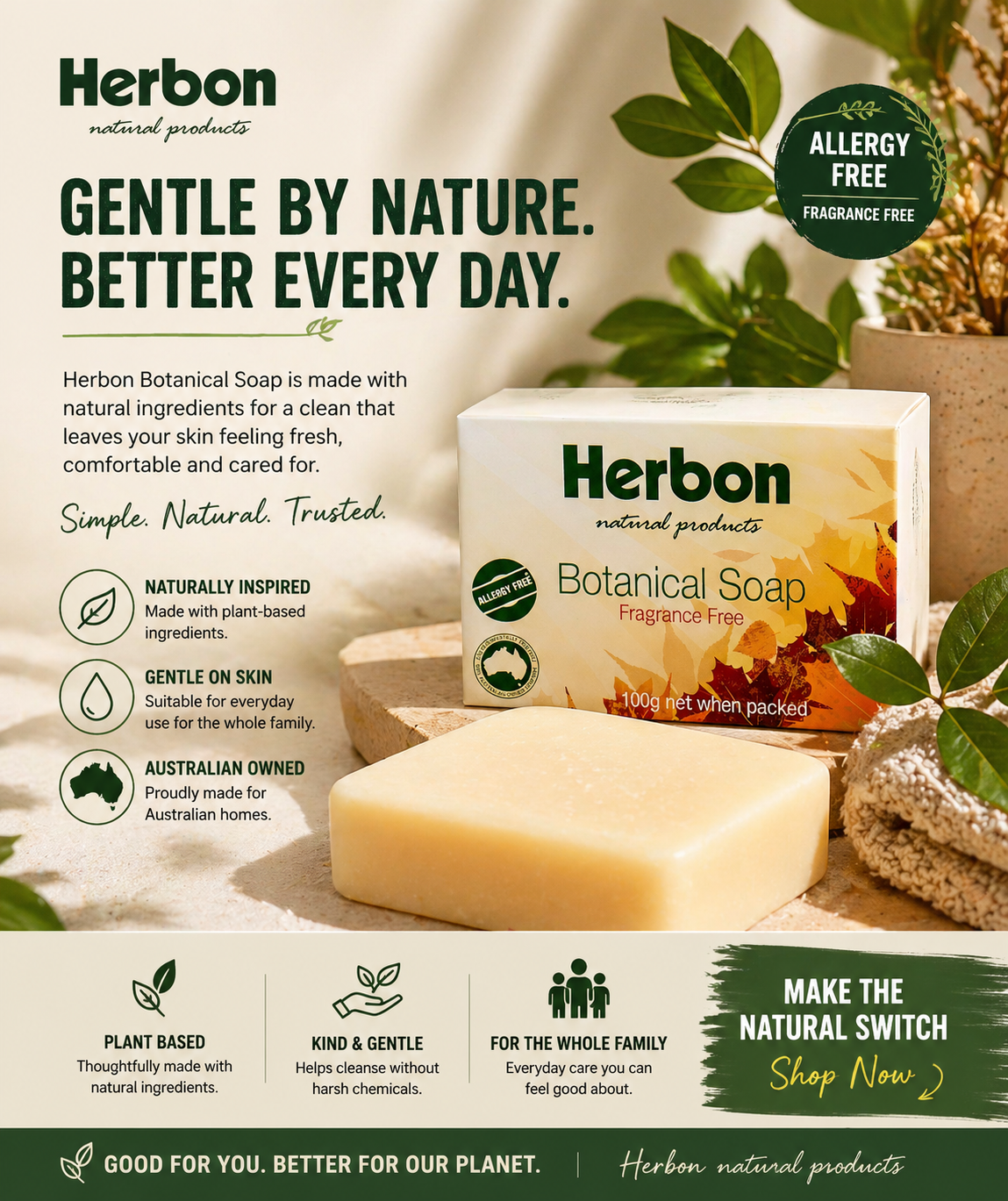 Herbon Natural Products Facebook ad: Trusted Natural Products Since 1982