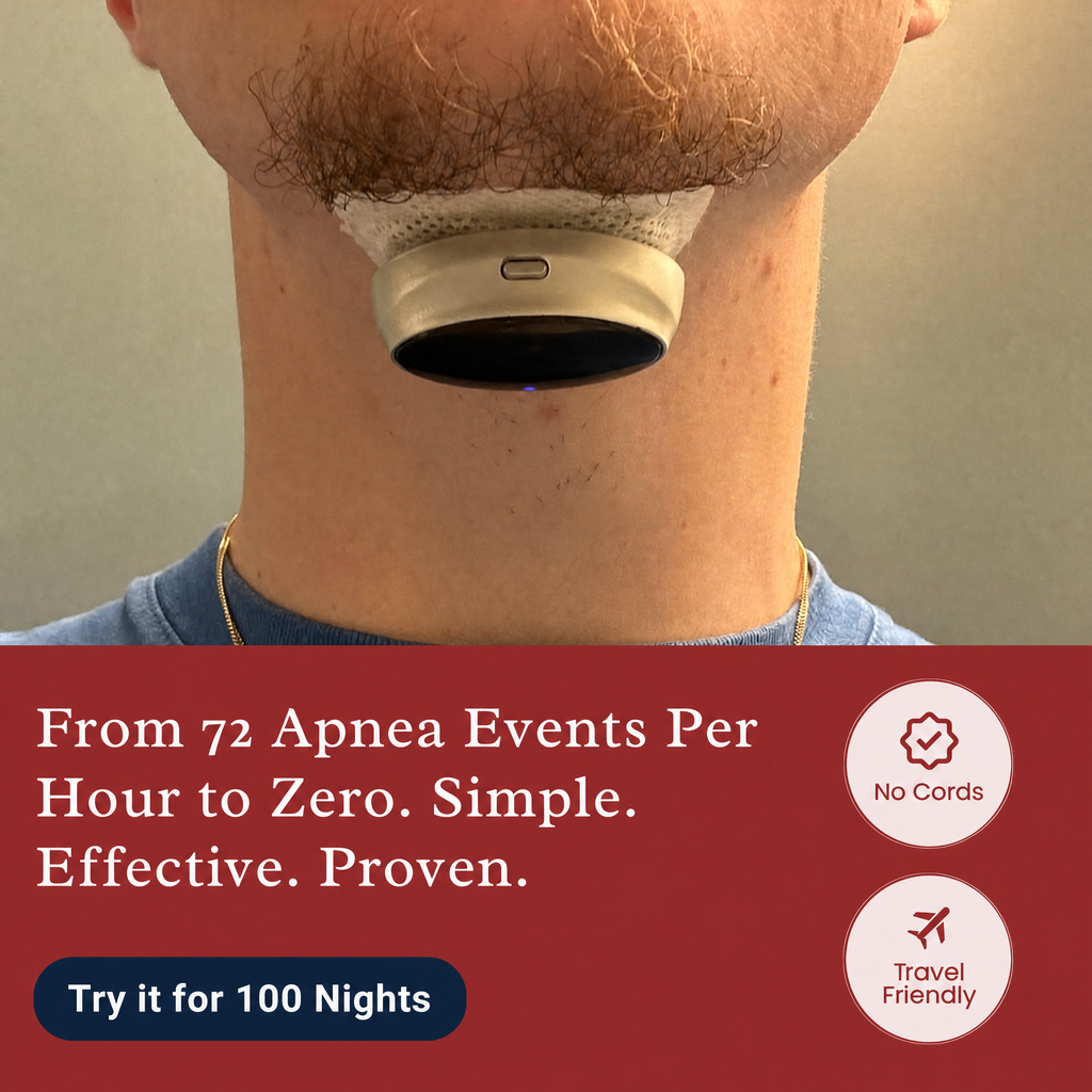 SleepEase Facebook ad: From 72 apnea events to zero. Simple