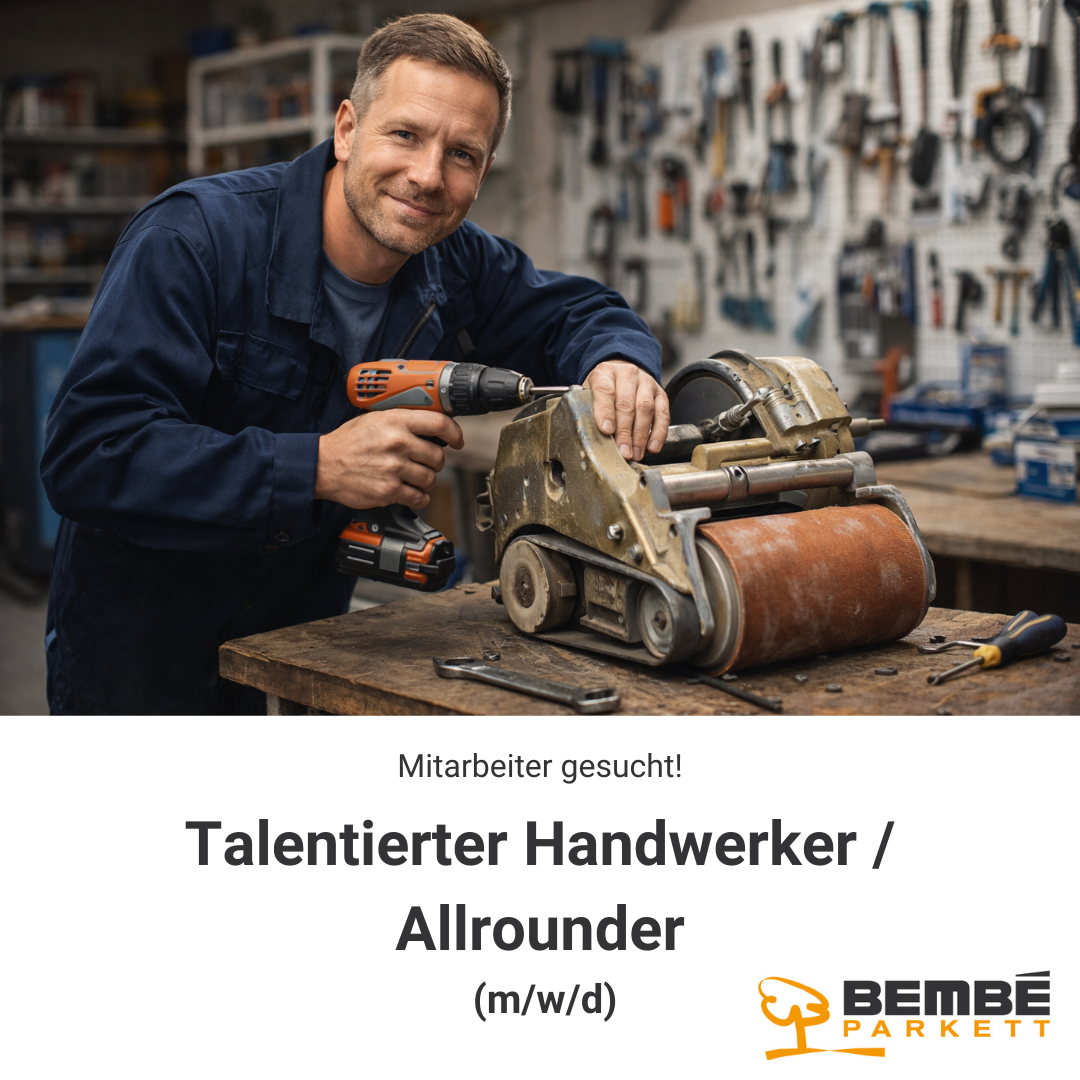 Bembé Parkett Facebook ad: Talentierter Handwerker / Allrounder