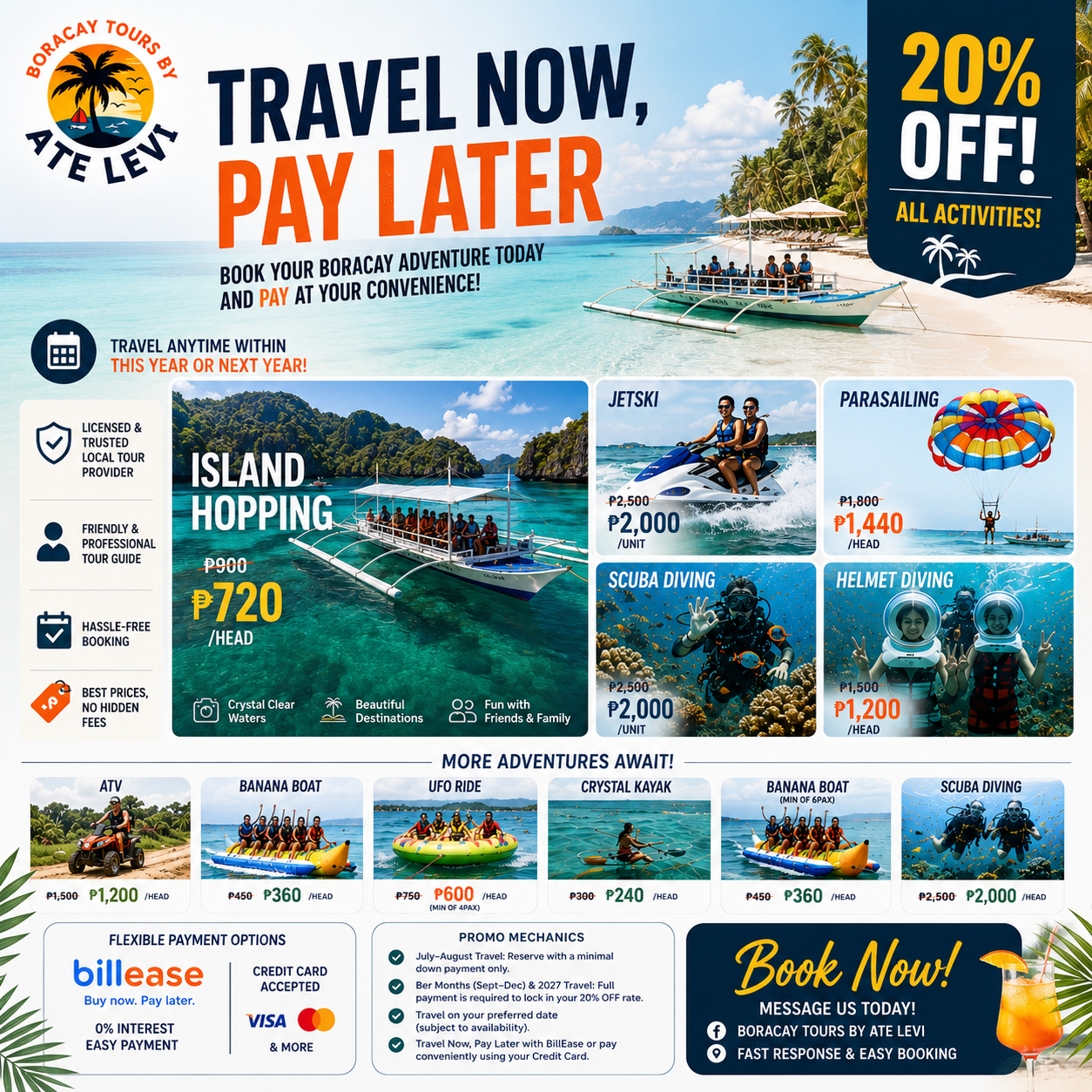 Boracay Tours by Ate levi Facebook ad