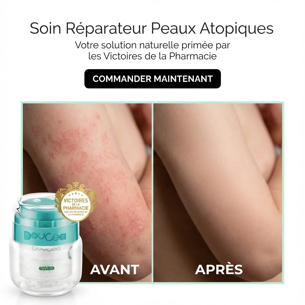 Doucéa France Facebook ad: Dites enfin adieu à l'eczéma de votre enfant