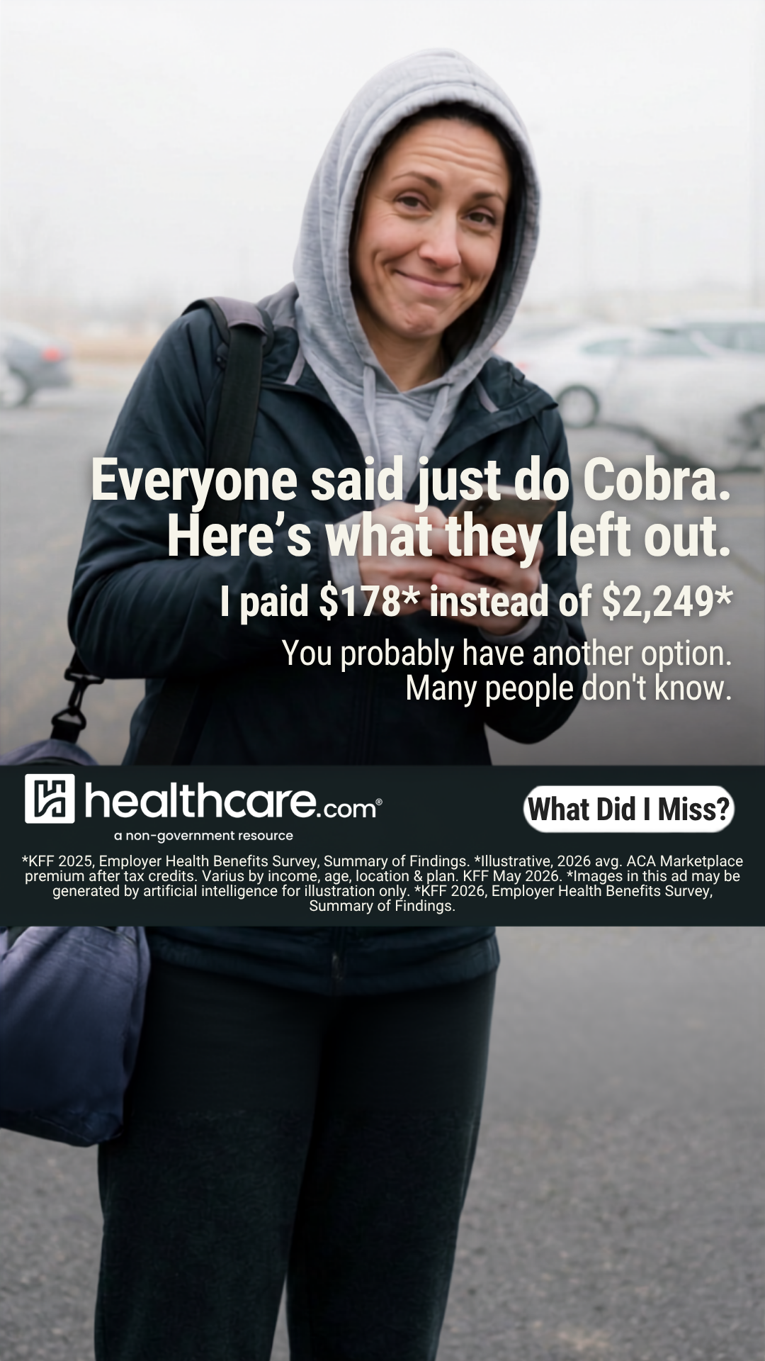 Healthcare.com Facebook ad: The Option Nobody Mentions When You Lose Job Coverage