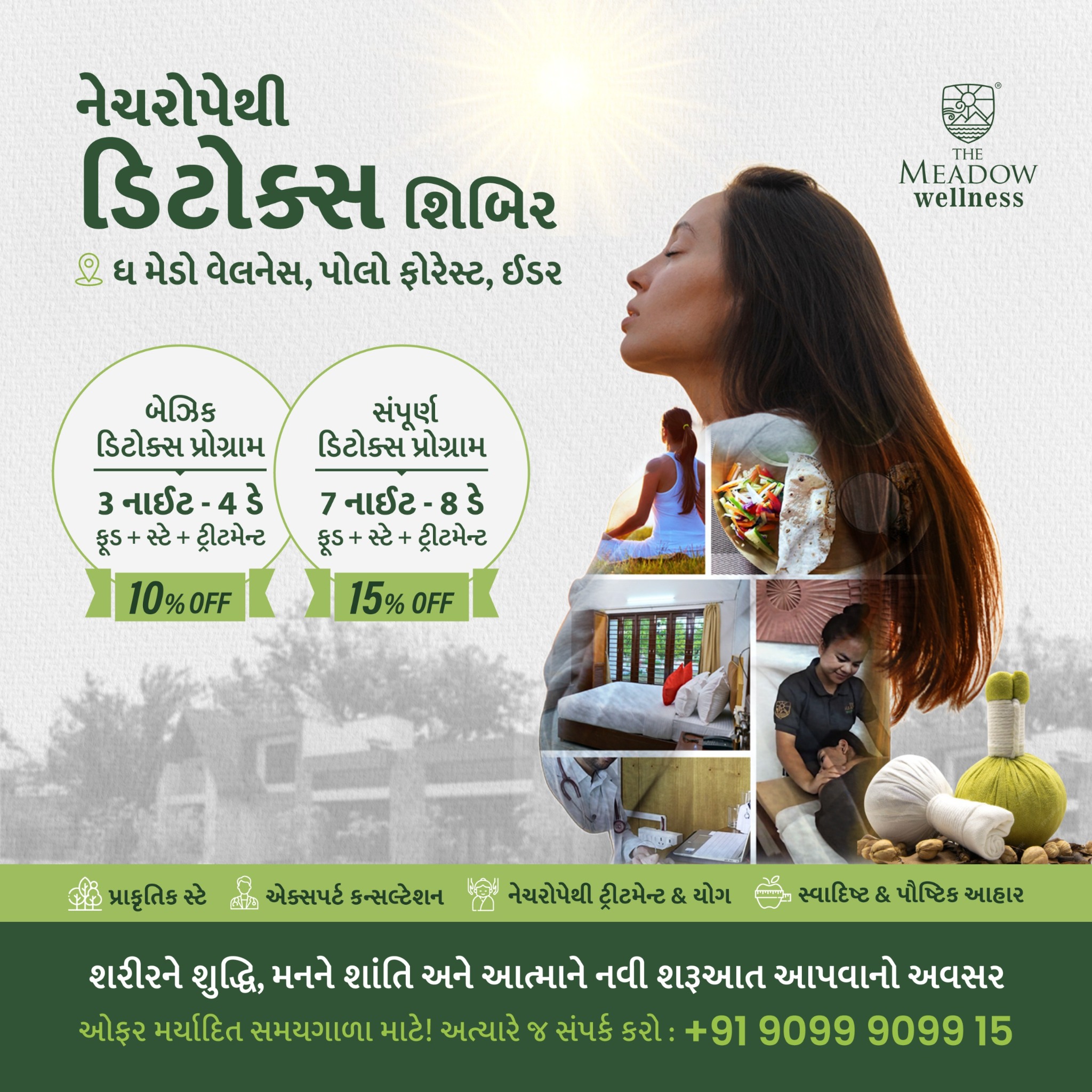 The Meadow Wellness Facebook ad: Naturopathy Detox Camp