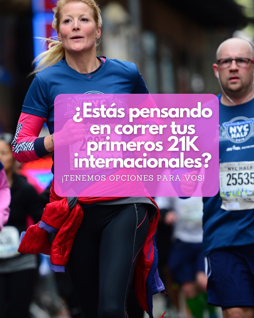 Be NEXT - Agencia de viajes Facebook ad: ¿Estás pensando en correr tus primeros 21K internacionales?