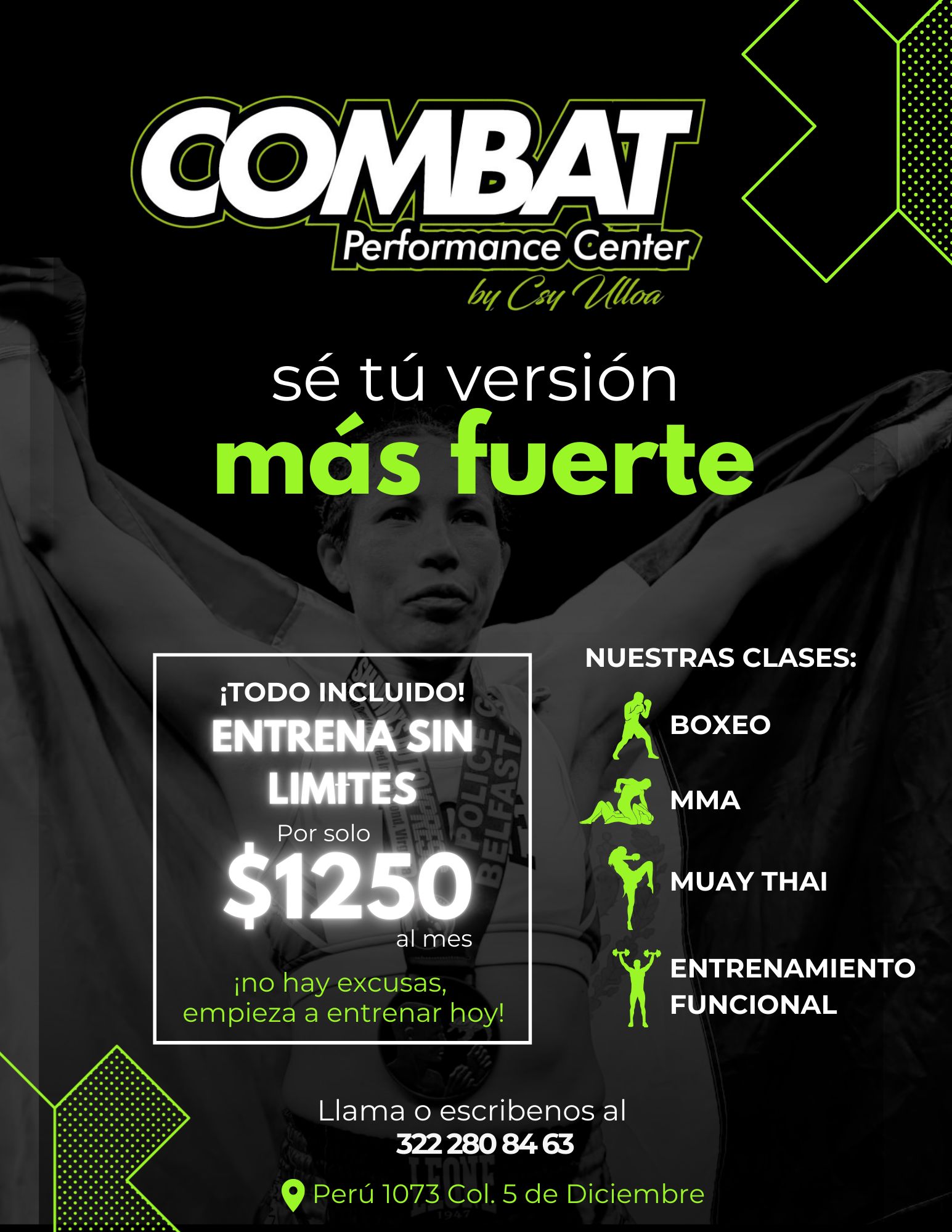 Combat Performance Center by Csy Ulloa Facebook ad: SÉ TU VERSIÓN MÁS FUERTE