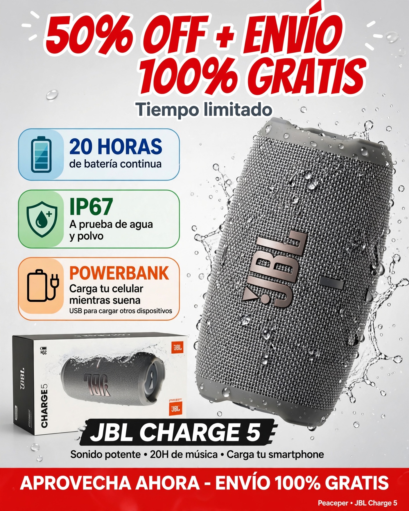 Conecta Shop Facebook ad: ¡40W de Potencia JBL que Te Acompañan Siempre!
