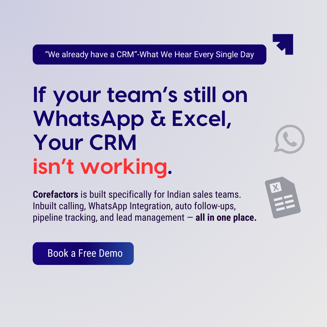 Corefactors Facebook ad: If It’s on Excel, It’s Not a CRM