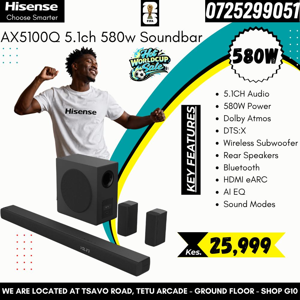 Hisense Kenya Facebook ad: Feel every beat, every note, every moment.