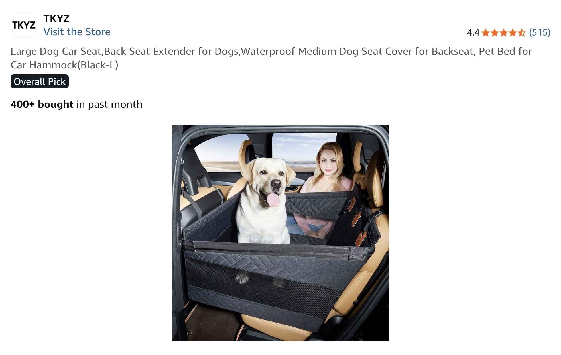 Rossy Nunez Facebook ad: TKYZ Large Dog Car Seat,Back Seat Extender for…