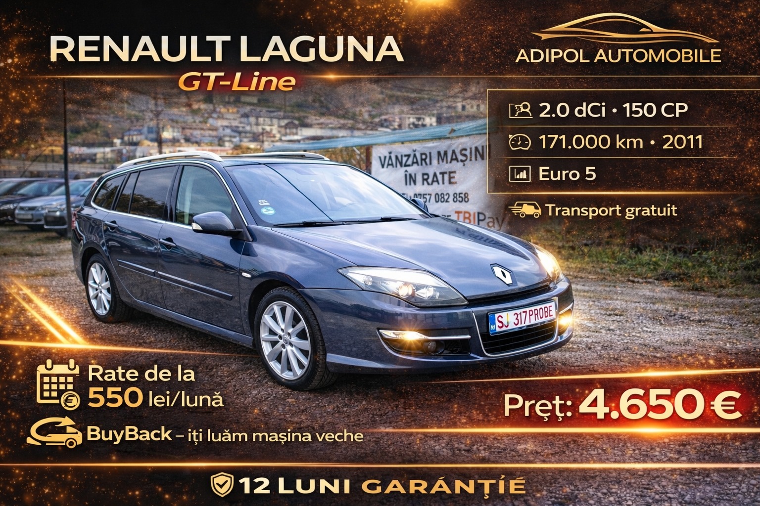 Adipol Automobile - Vanzari auto second-hand Facebook ad: Renault Laguna 2.0 dCi GT-Line • 2011 •…