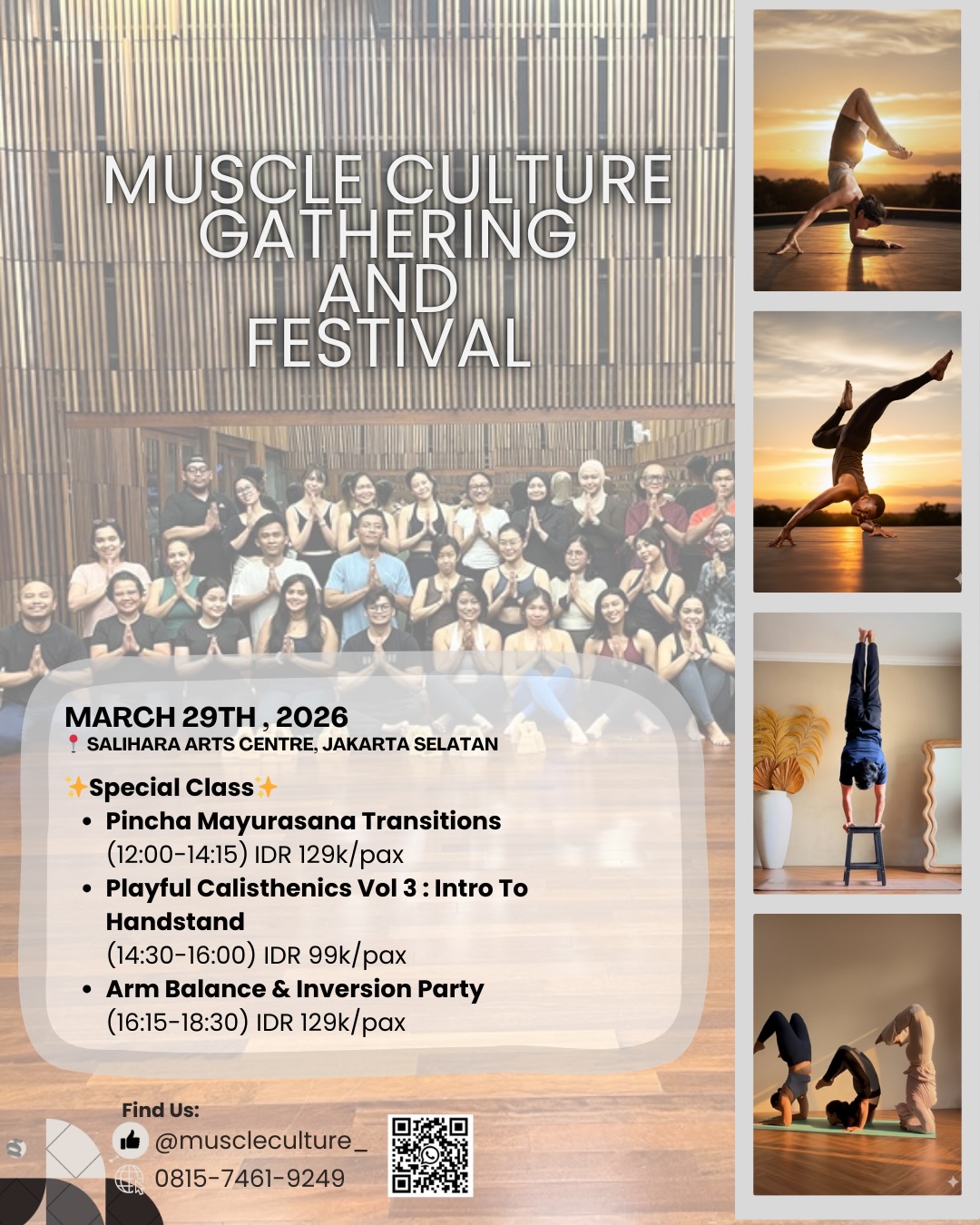 muscleculture_ Facebook ad: Feel the power of movement, community, and connection.