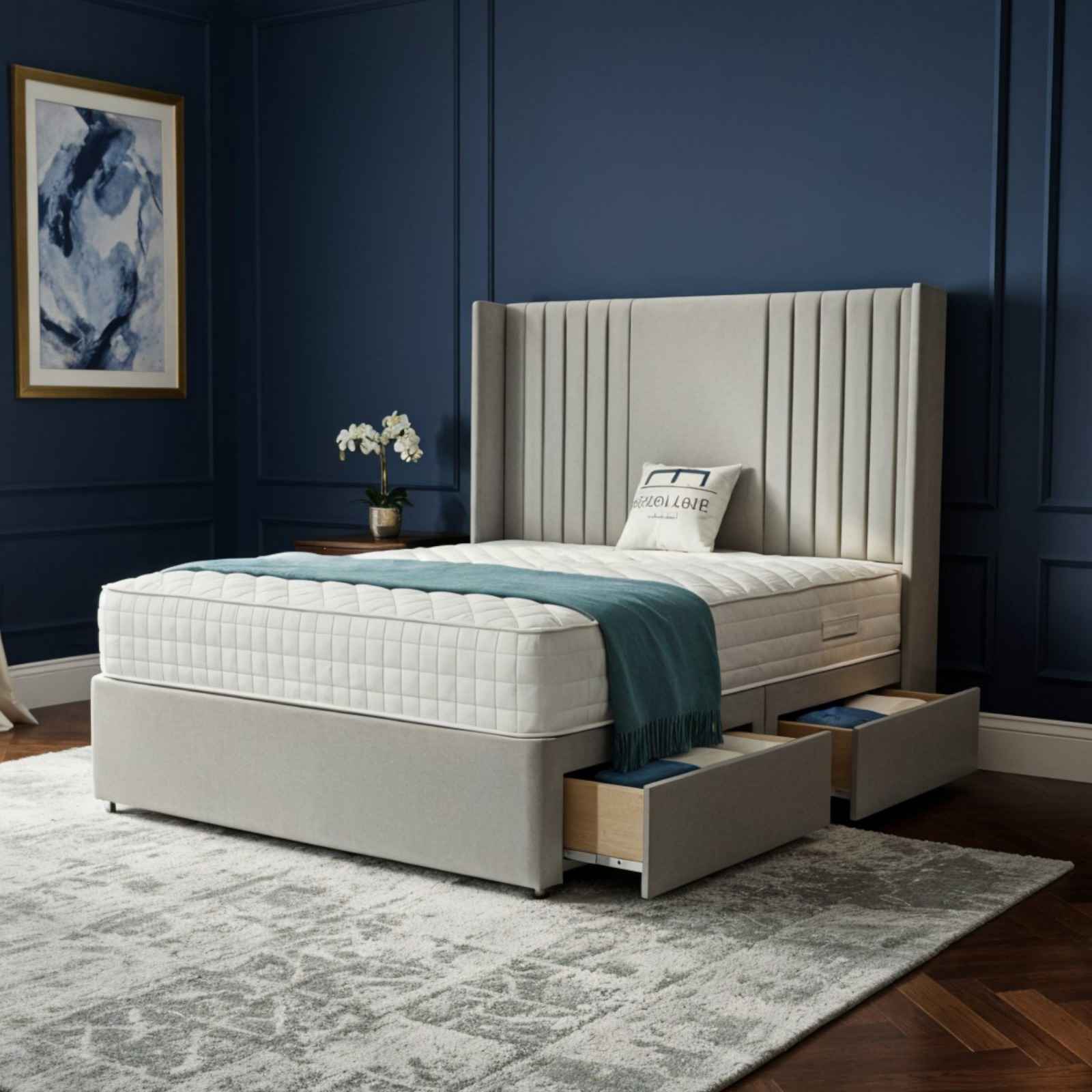 Naveed Shahzada Shahzada Facebook ad: Double bed with mattress and 2 drawers in just 399€